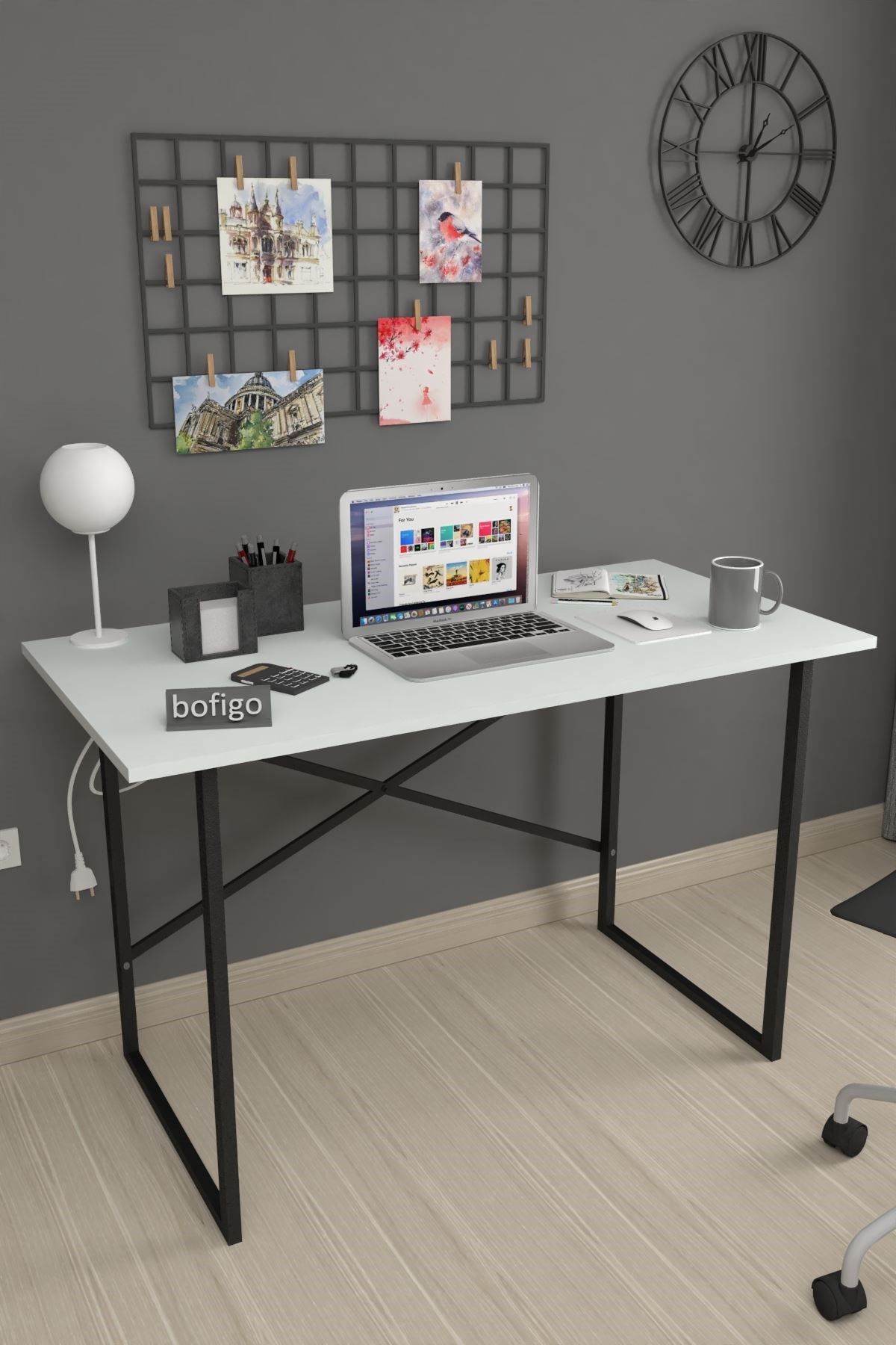 20-05-01 60x120 Cm Metal Study Desk WHITE