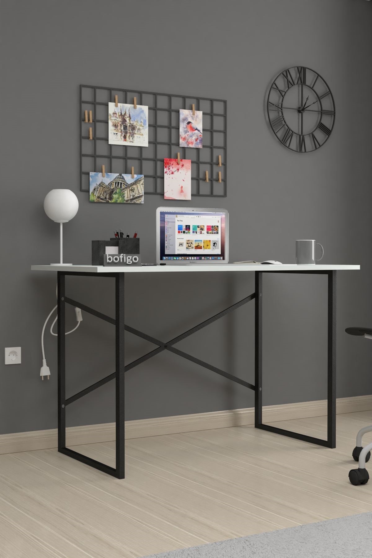 20-05-01 60x120 Cm Metal Study Desk WHITE