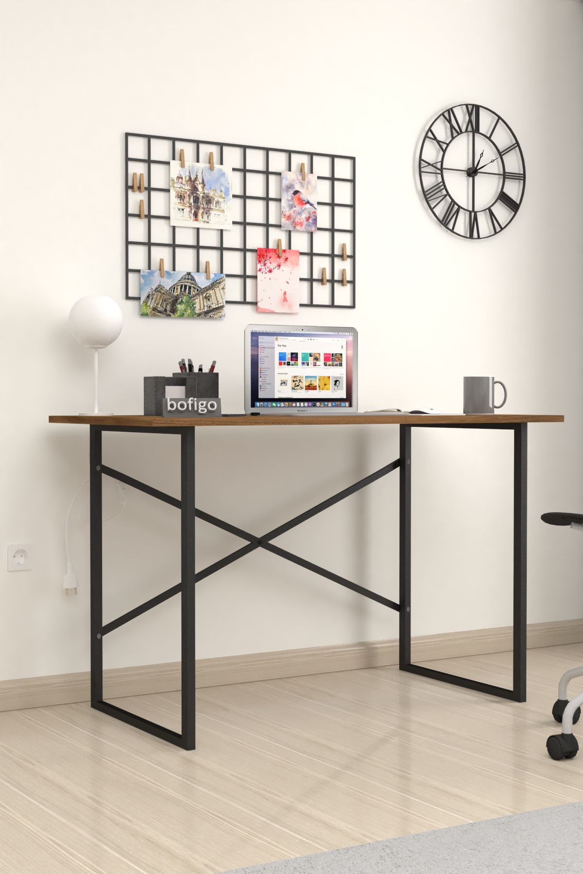 Bofigo 60x120 cm Çalışma Masası Bilgisayar Masası Ofis Ders Yemek Masası Ceviz