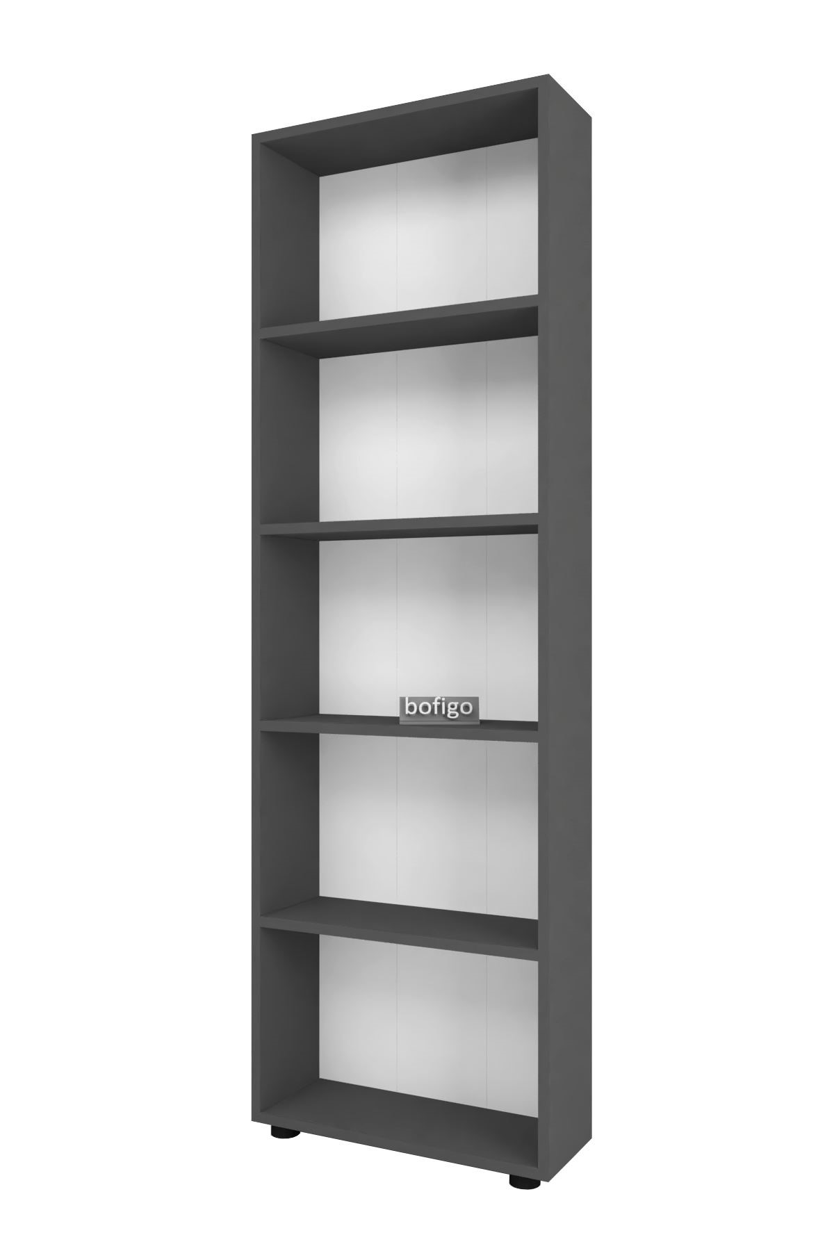 15-02-08 Chipboard Bookshelf With 5 Shelves ANTHRACITE