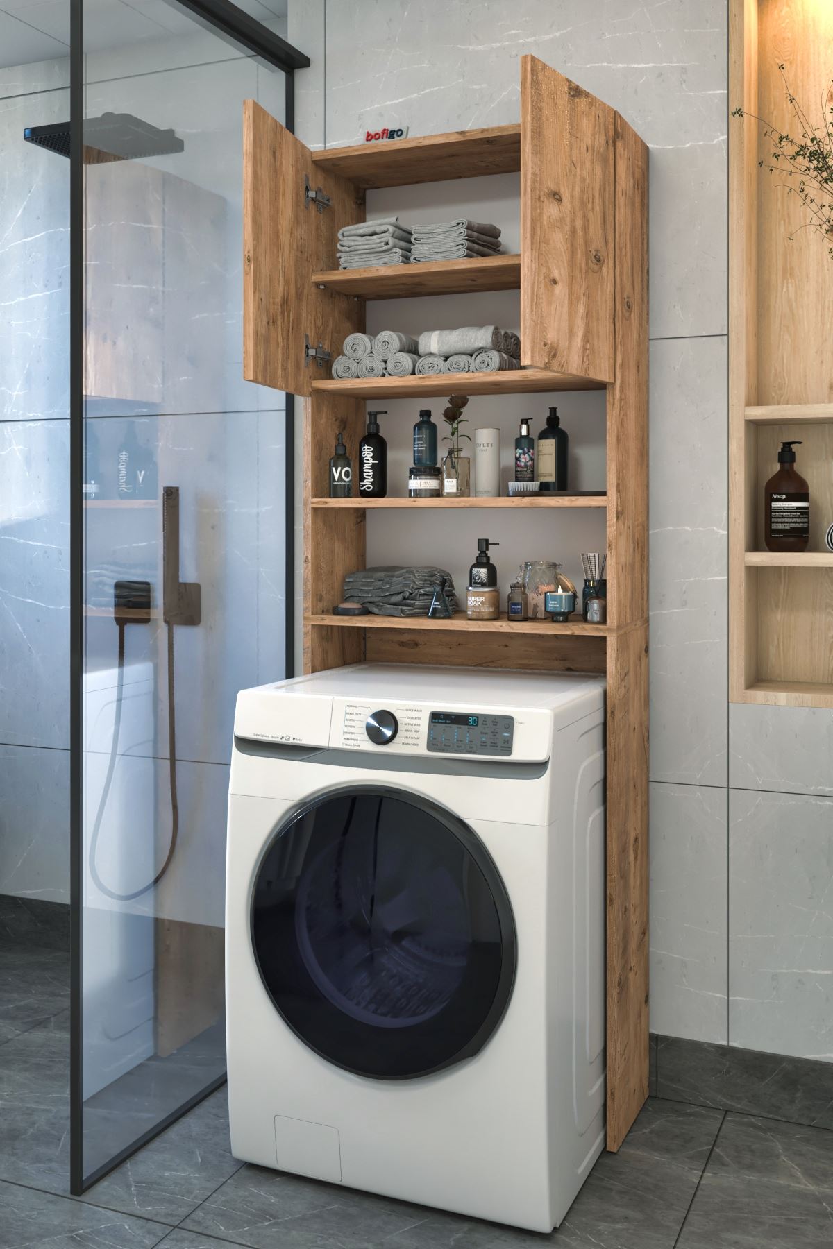 Bofigo Çamaşır Makinesi Dolabı Kurutma Makinesi Dolabı Banyo Dolabı Çam