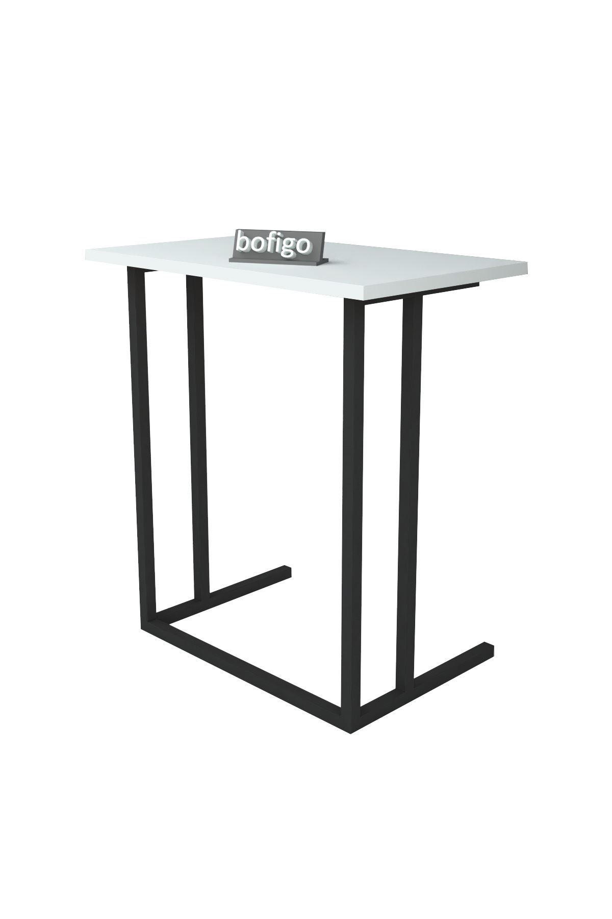 Bofigo Metal Leg Laptop Table Breakfast Table Work Table White