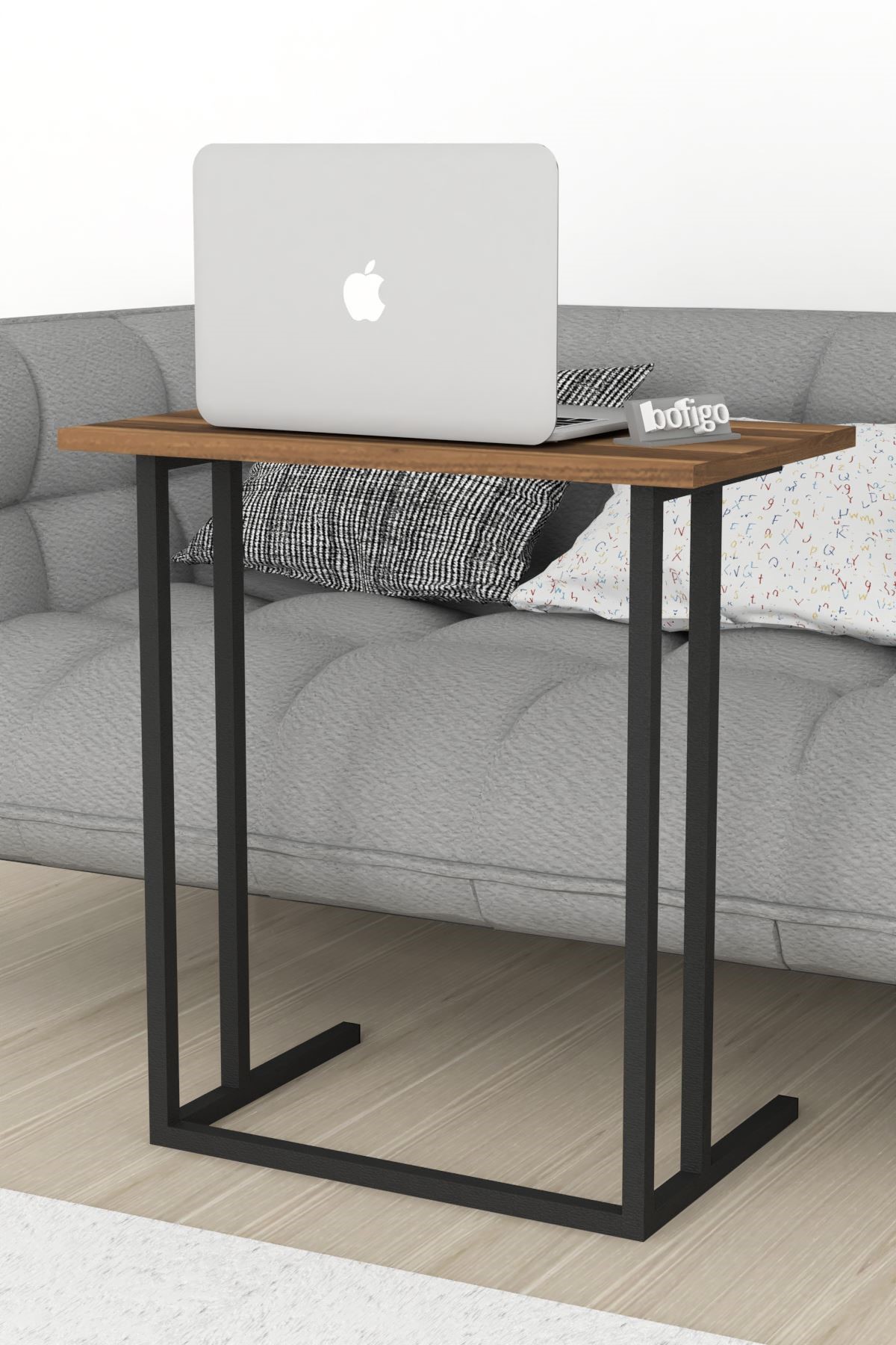 17-03-07 Metal Laptop Table WALNUT