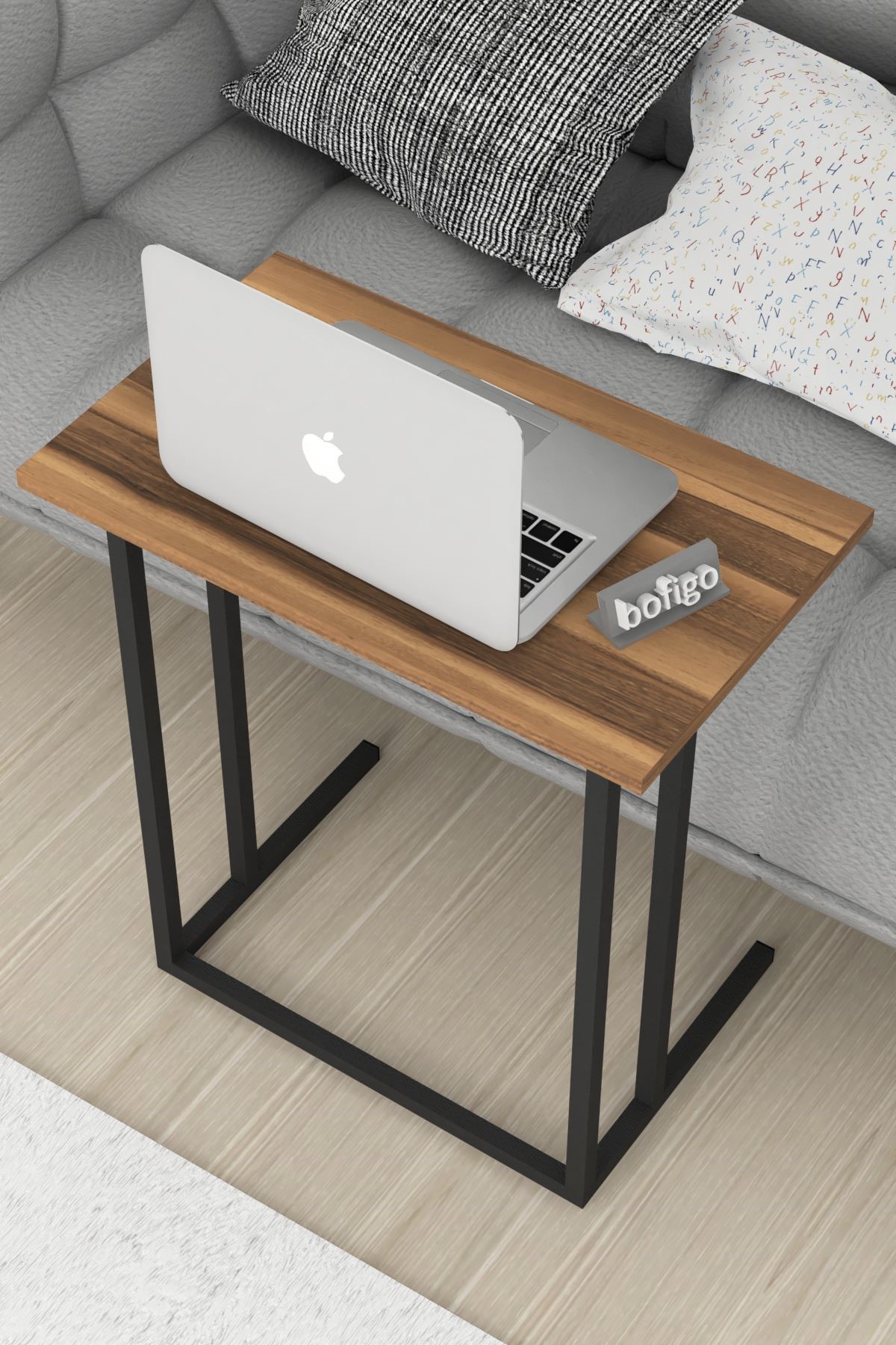 17-03-07 Metal Laptop Table WALNUT