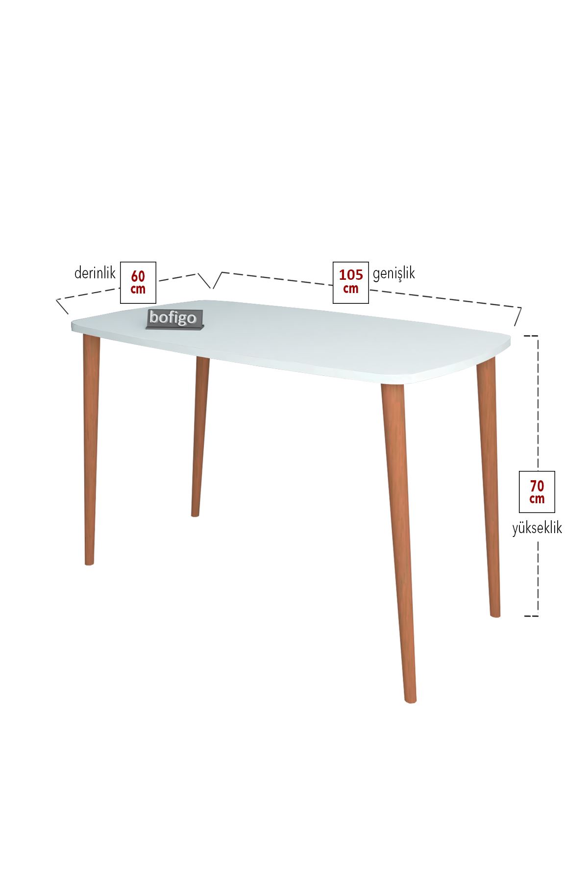 Bofigo Desk 60x105 Cm White (Wooden Leg)
