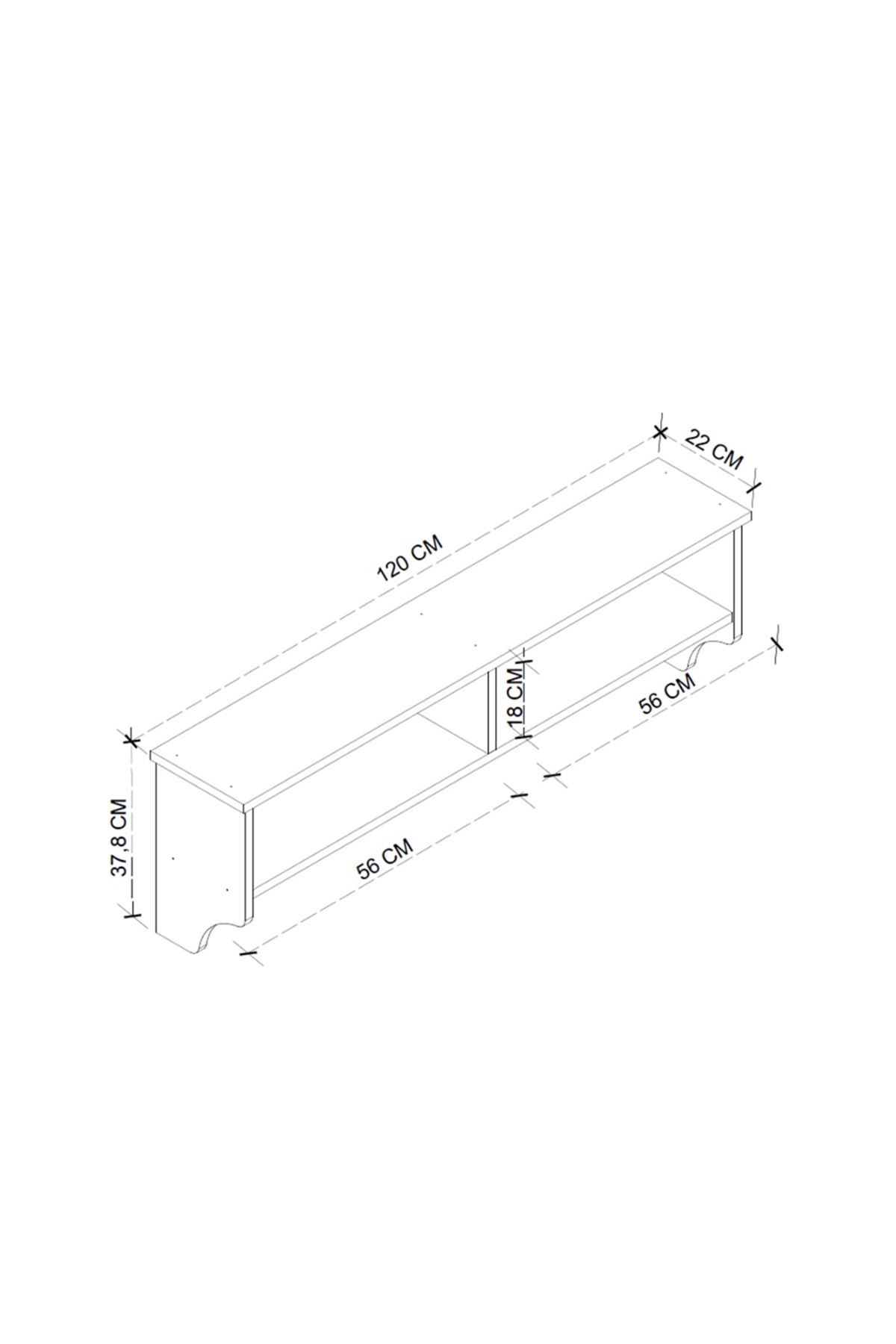Bofigo Portmanto Duvar Askılığı Elbise Askılığı Raflı Duvar Askılığı Lidya Nova 120 Cm