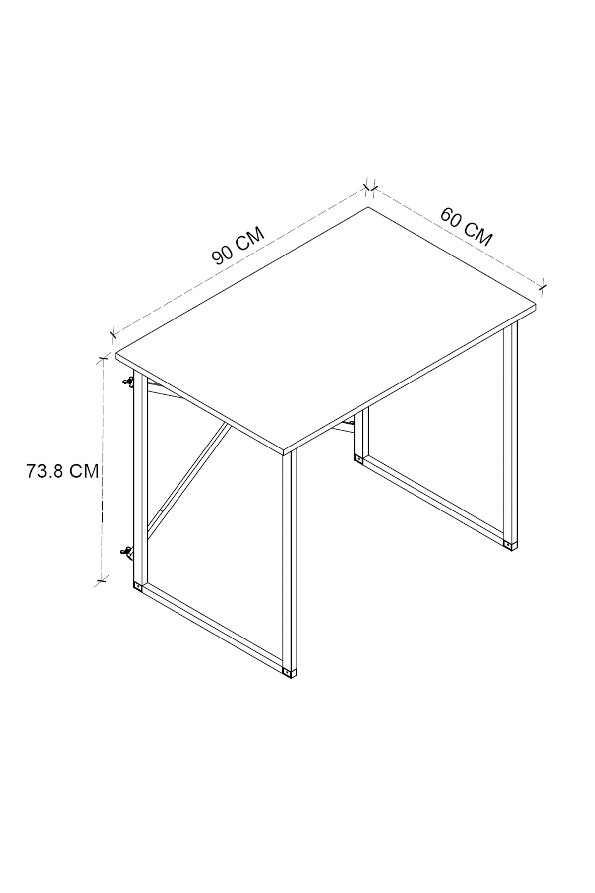 20-01-08 60x90 Cm Metal Study Desk ANTHRACITE
