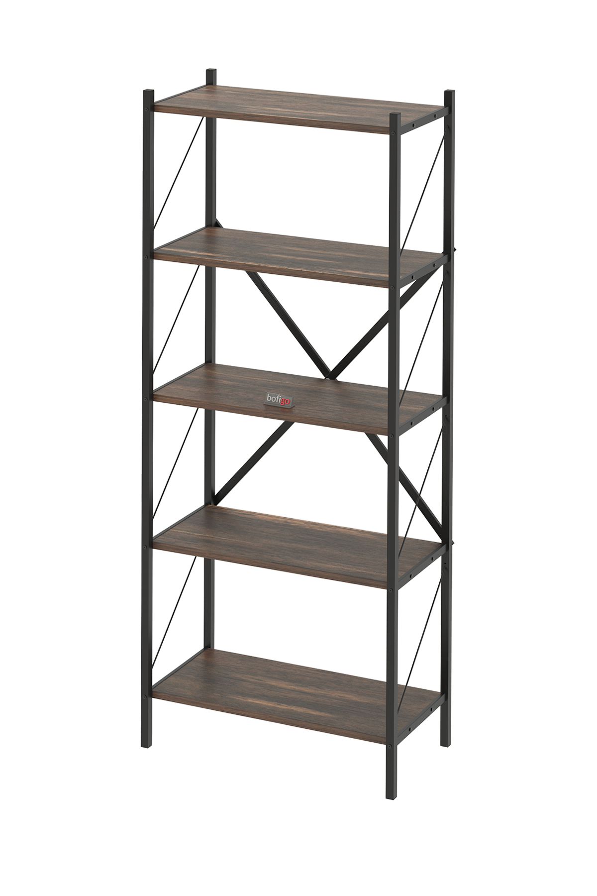 Bofigo Dekoratif 5 Raflı Kitaplık Metal Kitaplık Agora Mars