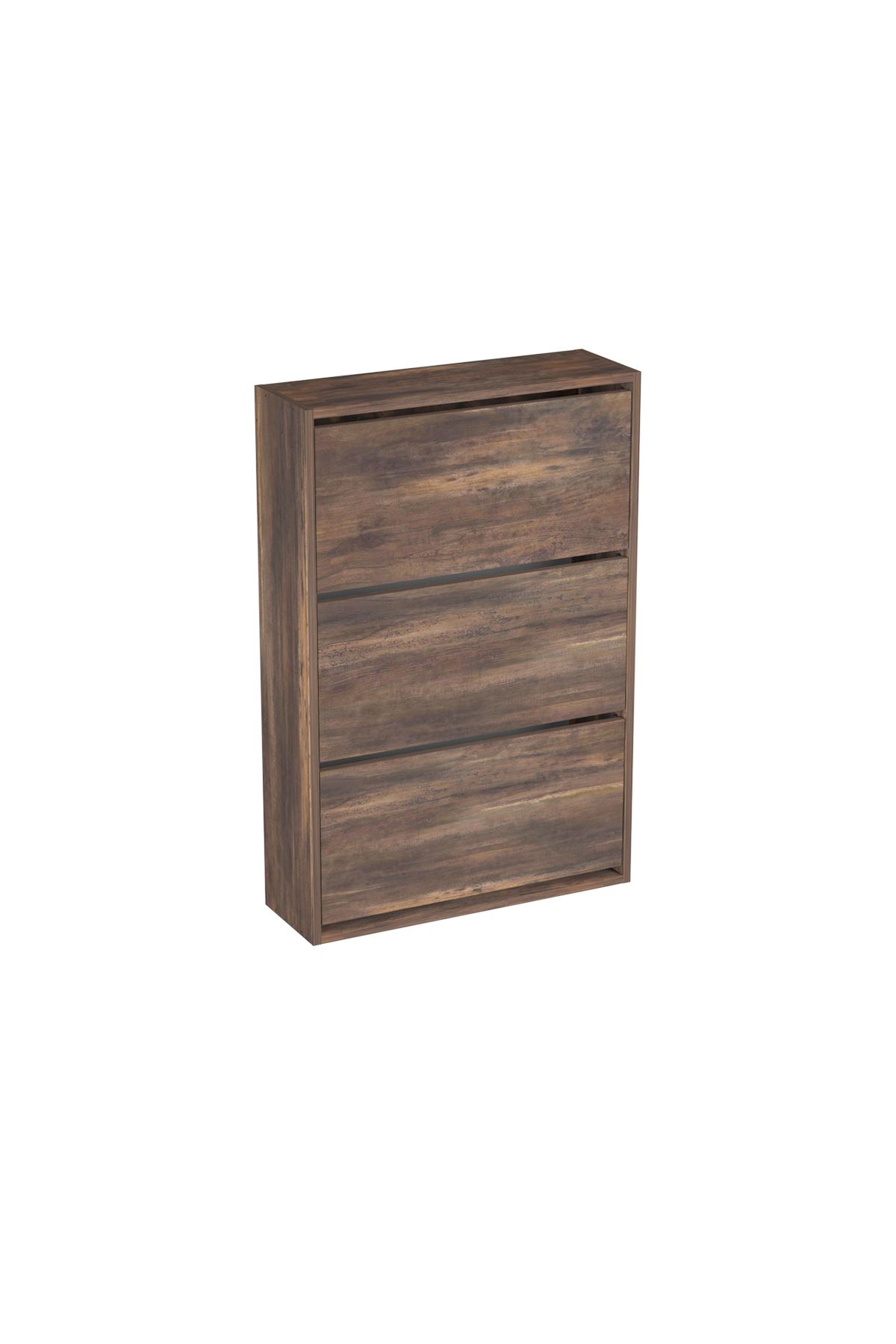 Bofigo Düşer Kapak Ayakkabılık Kayar Raflı Ayakkabılık 3 Bölmeli Ayakkabılık Melek Mars