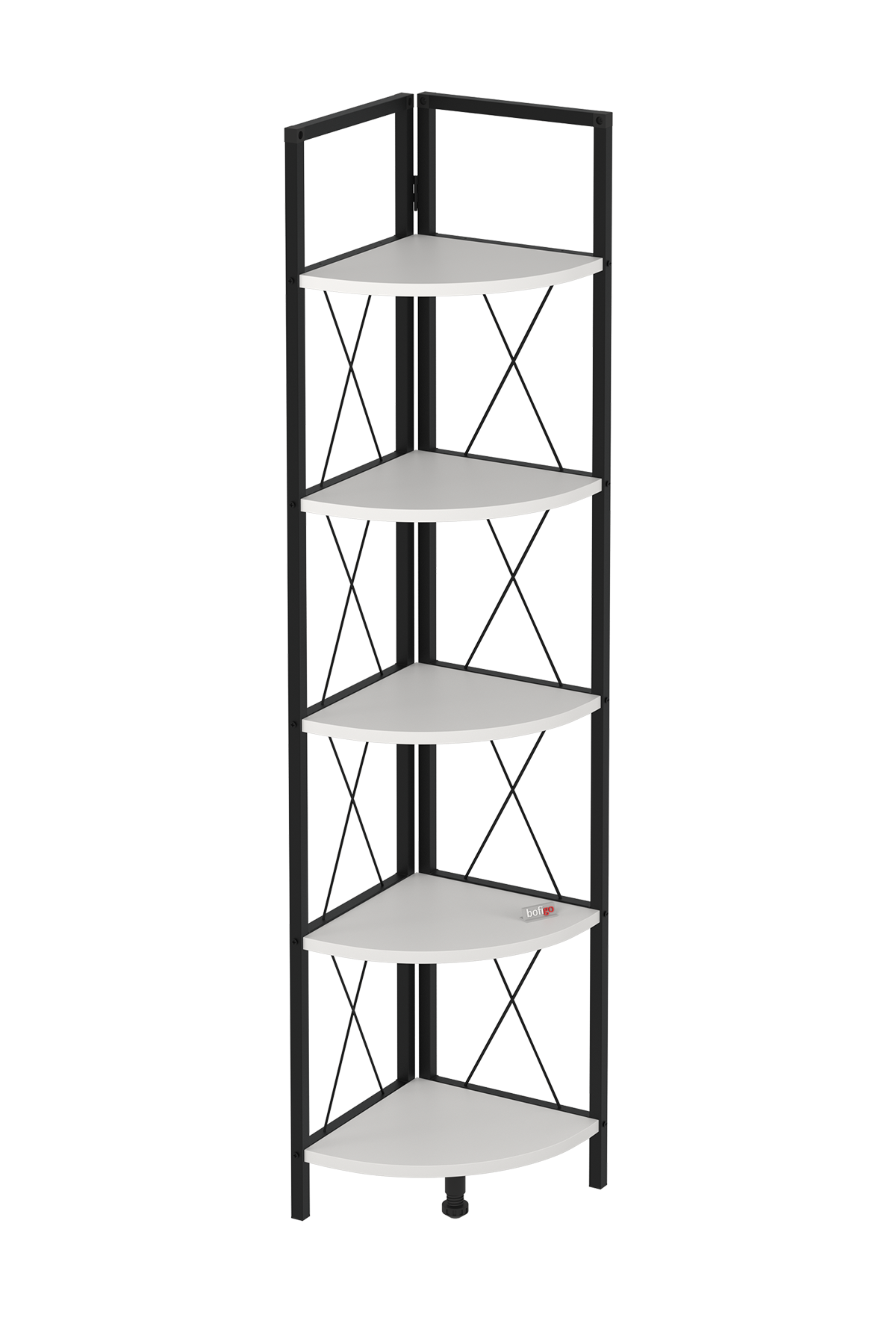 15-15-01 Metal Corner Bookshelf WHITE