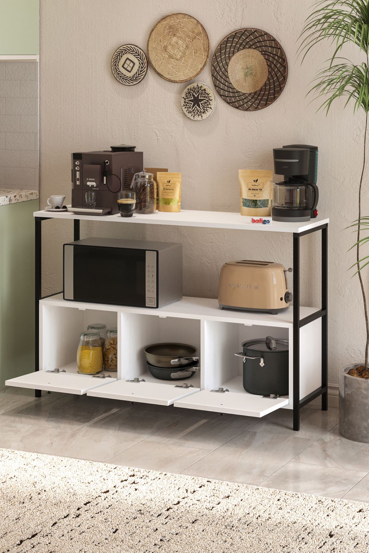 29-03-01 Console with Flap Door WHITE