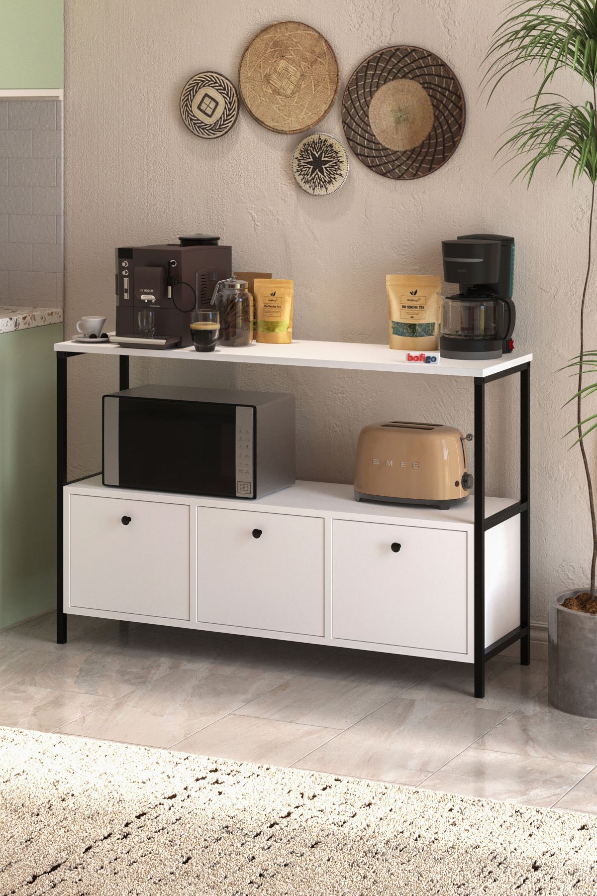 29-03-01 Console with Flap Door WHITE