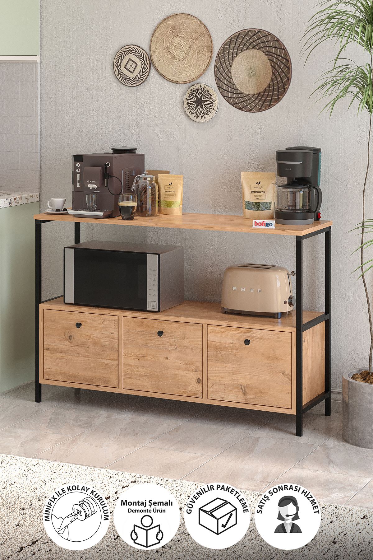 29-03-02 Console with Flap Door PINE