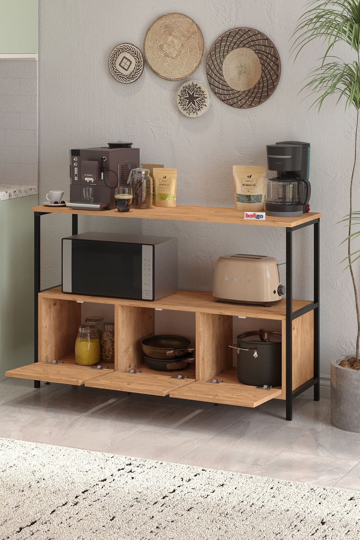 29-03-02 Console with Flap Door PINE