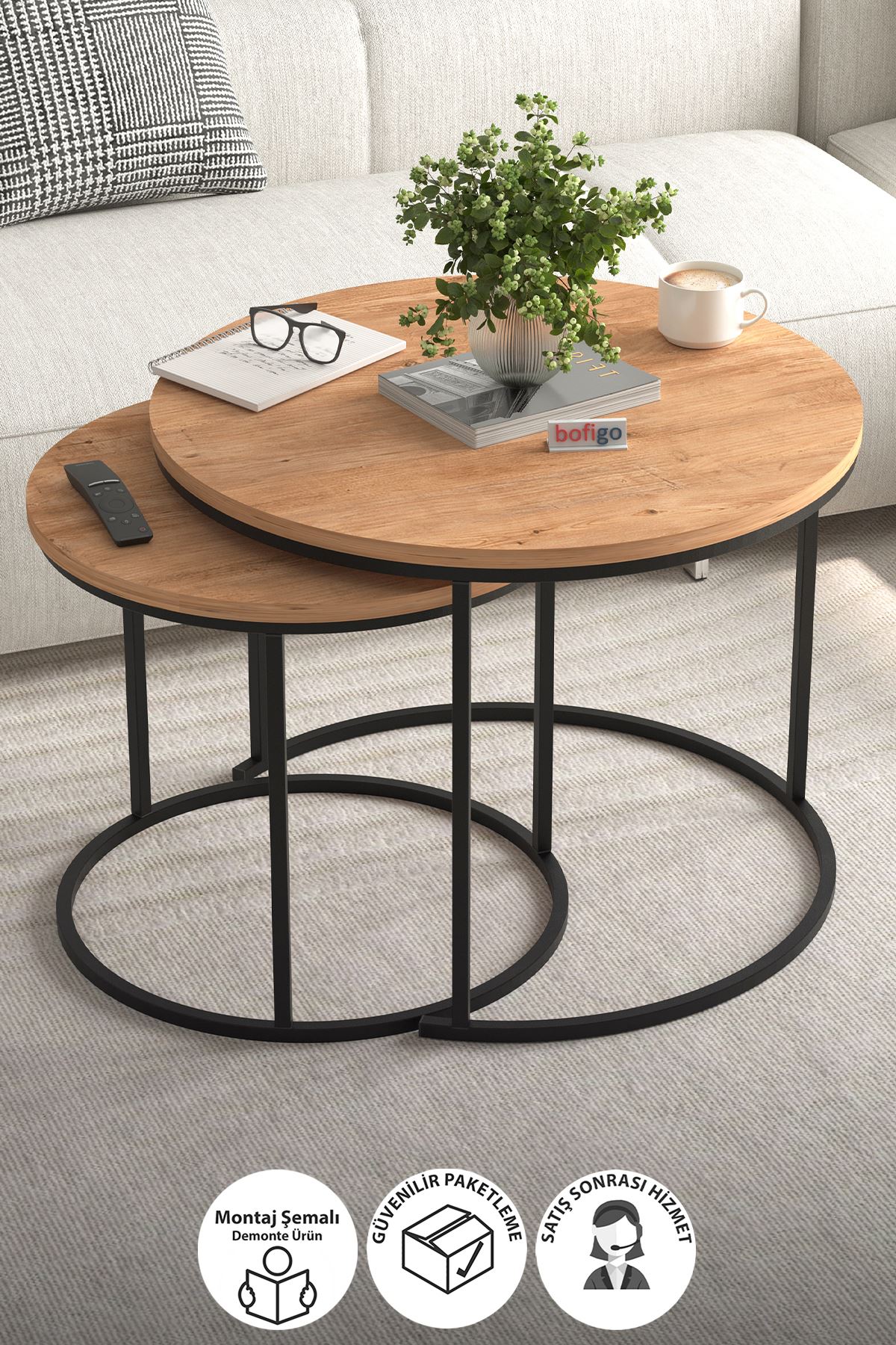 22-61-02 Nesting Coffee Table Set of 2 PINE