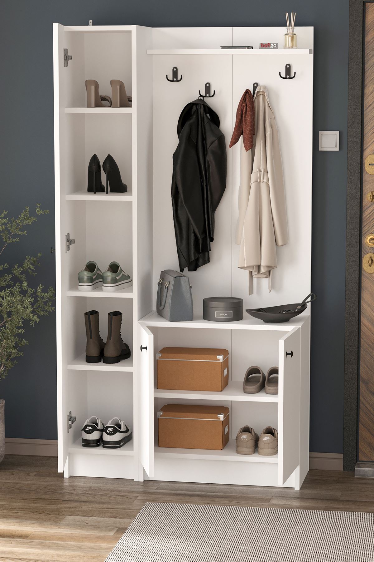 21-14-14 Entryway Coat Hanger WHITE