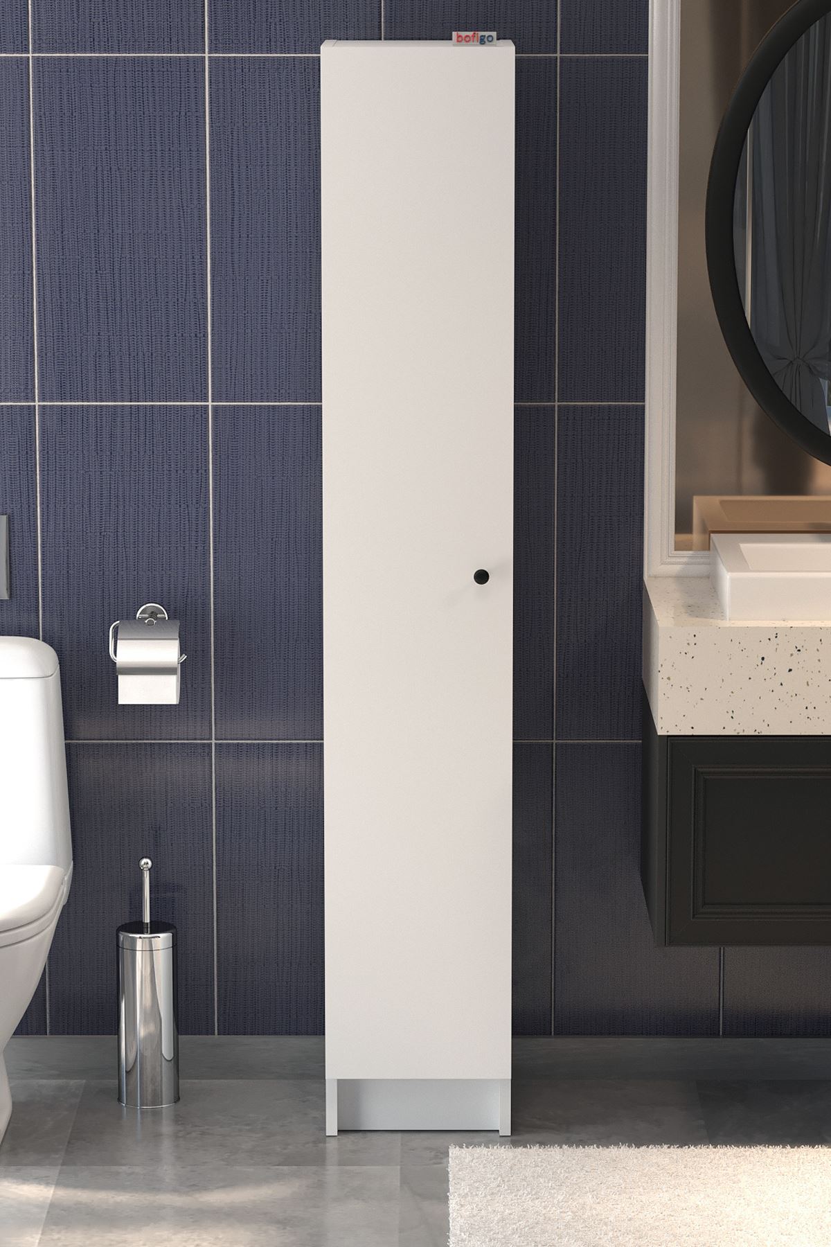 Bofigo Kapaklı 5 Bölmeli Çok Amaçlı Dolap Çok Amaçlı Mutfak Dolabı Banyo Dolabı Buket Beyaz