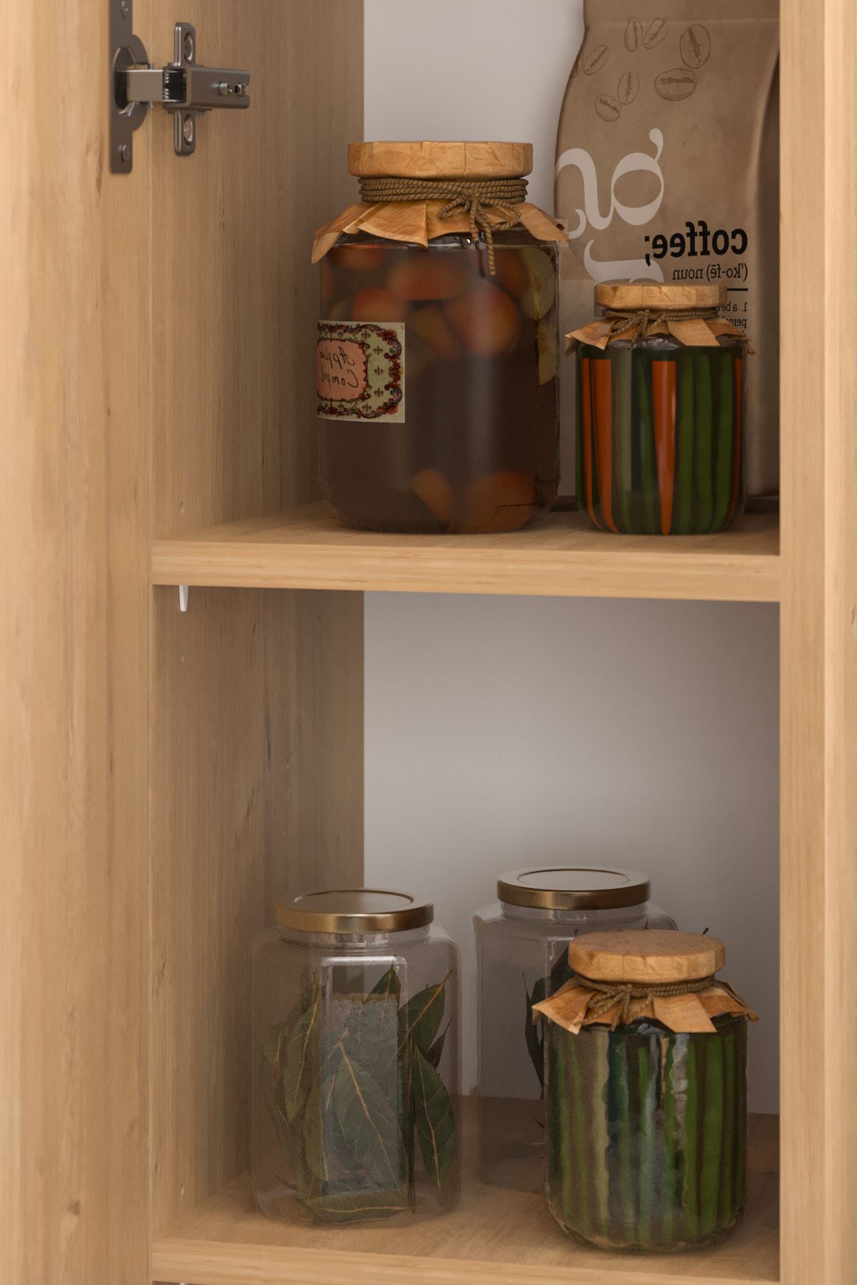 Bofigo Kapaklı 5 Bölmeli Çok Amaçlı Dolap Çok Amaçlı Mutfak Dolabı Banyo Dolabı Buket Safir Meşe