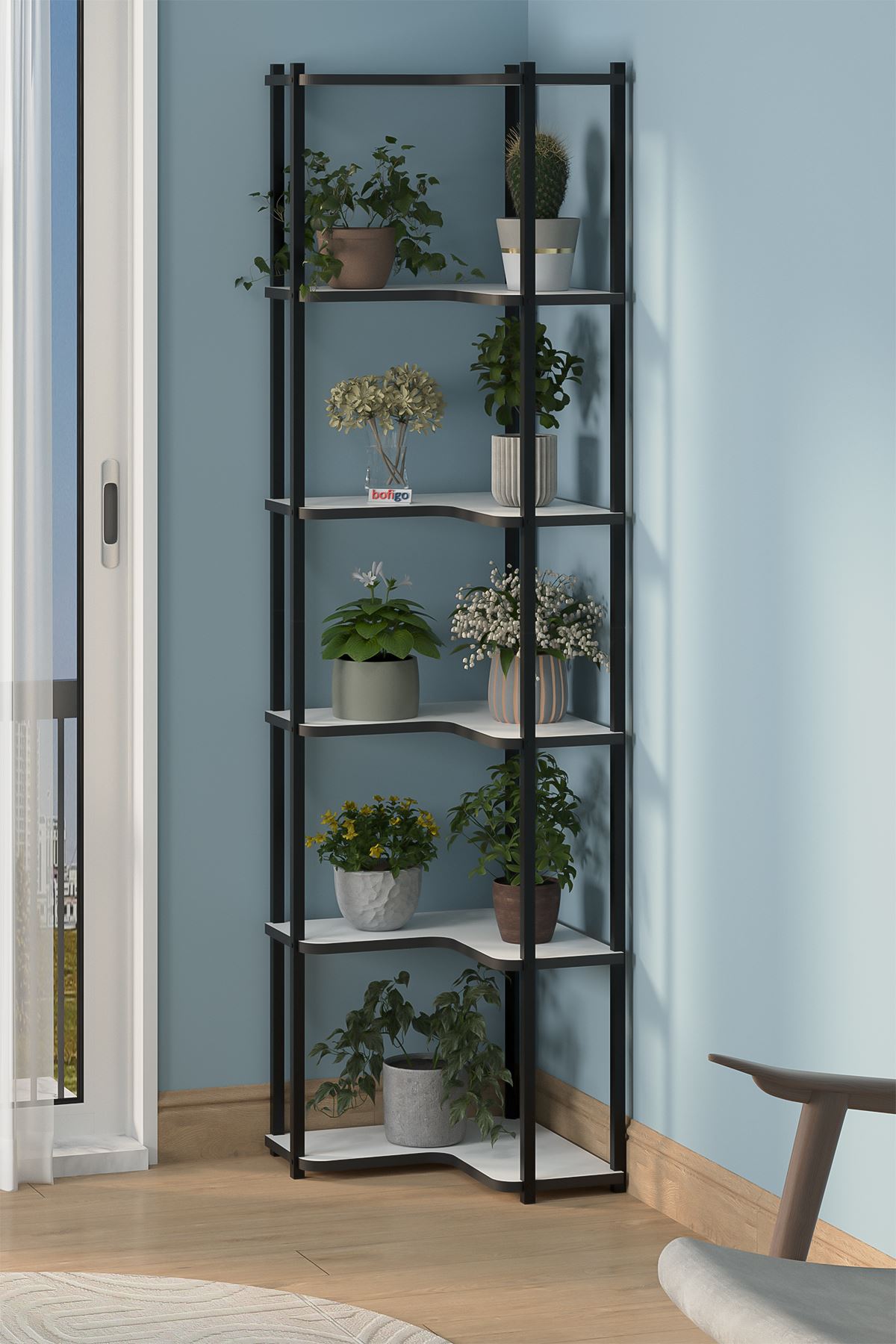 15-45-01 6-Shelf Plant Stand and Decorative Storage Rack WHITE