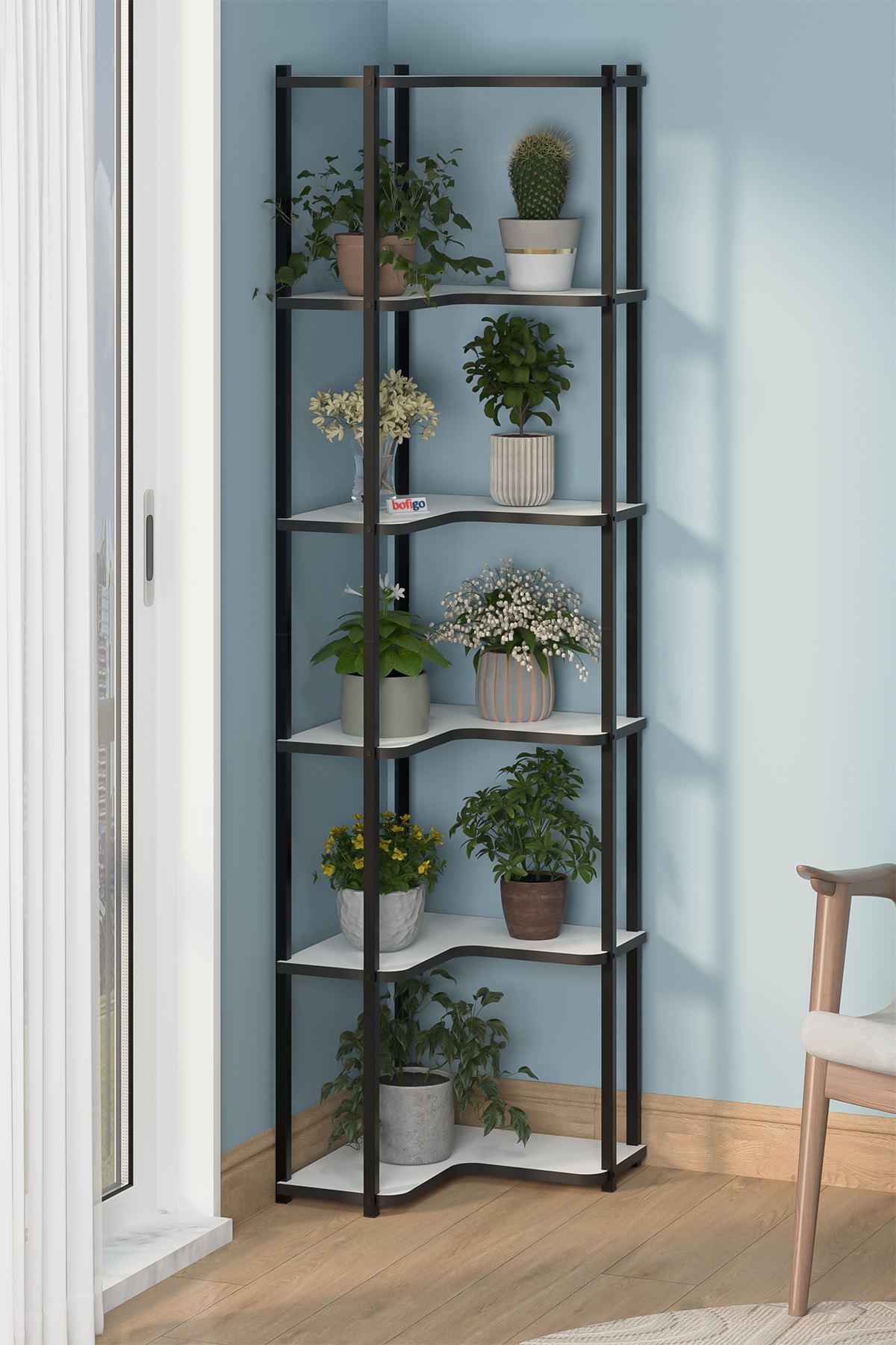 15-45-01 6-Shelf Plant Stand and Decorative Storage Rack WHITE