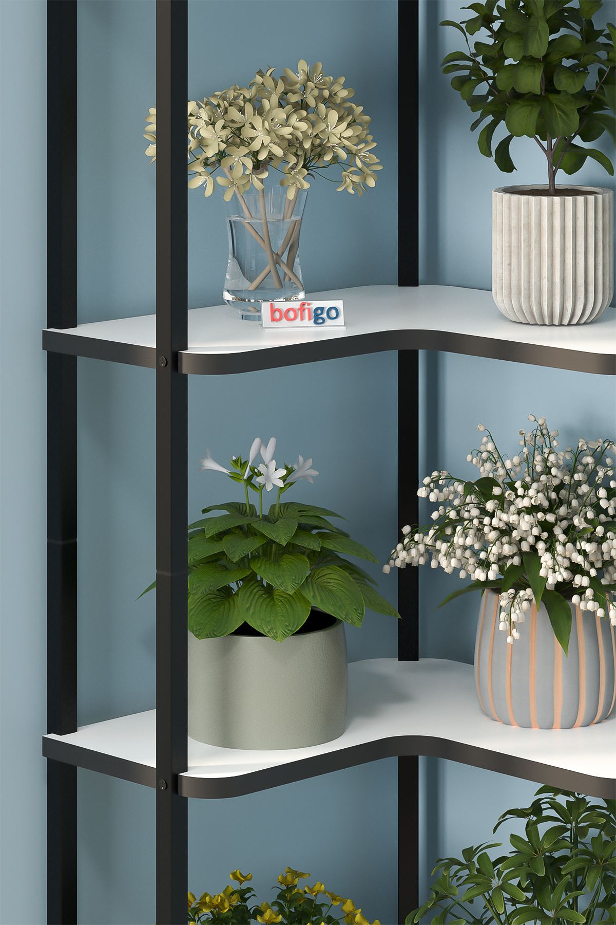 15-45-01 6-Shelf Plant Stand and Decorative Storage Rack WHITE