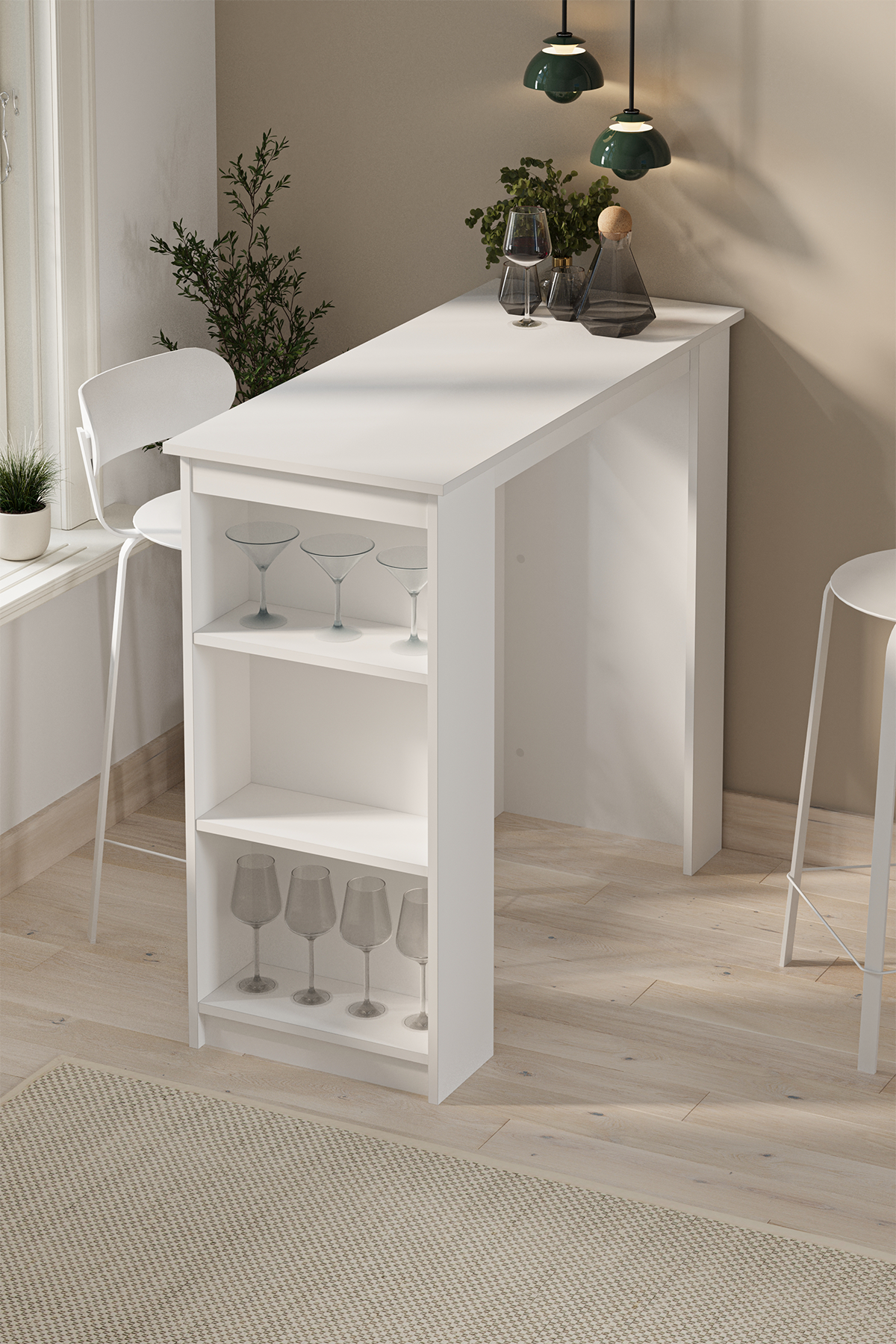 Bofigo Bar Masası Ada Mutfak Yemek Masası Mutfak Masası Mutfak Adası İbiza Beyaz