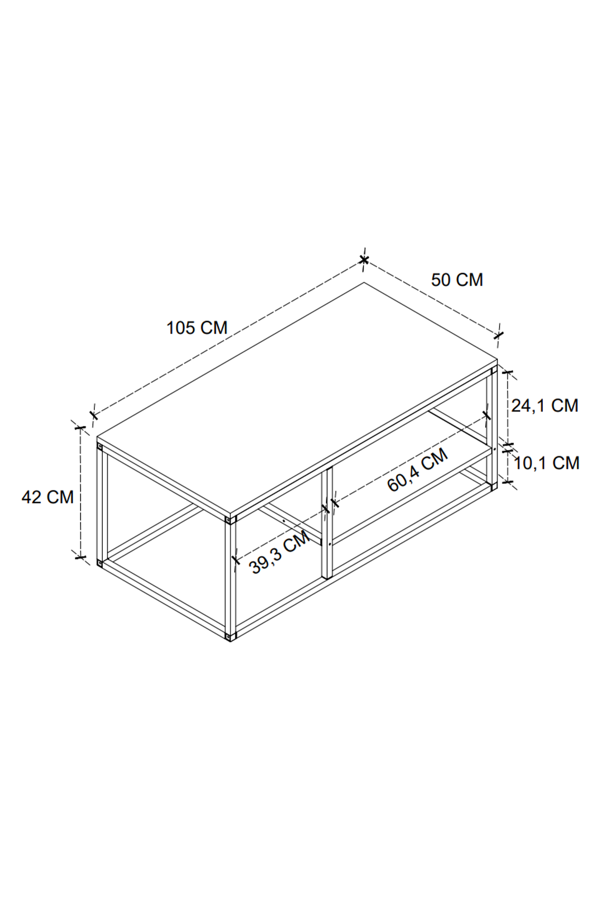 Bofigo Metal Orta Sehpa 2 Raflı Orta Sehpa Dekoratif Sehpa Nisa Çam