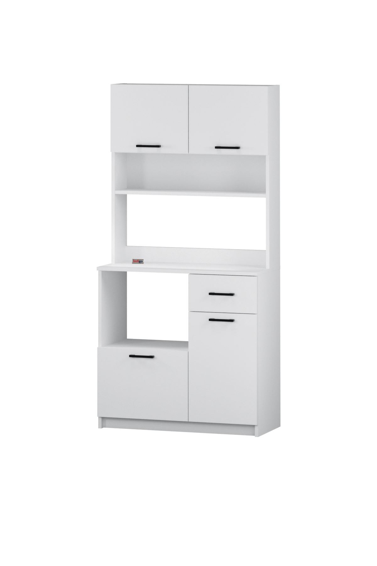 Bofigo 4 Kapaklı Dolap Çekmeceli Çok Amaçlı Dolap Mutfak Dolabı Kahve Köşesi Kiler Aybüke Beyaz