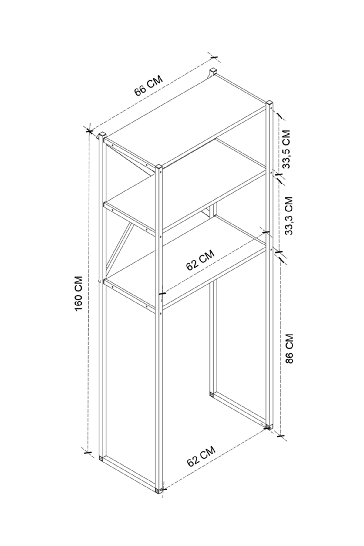 13-03-01 Metal Bathroom Organizer WHITE