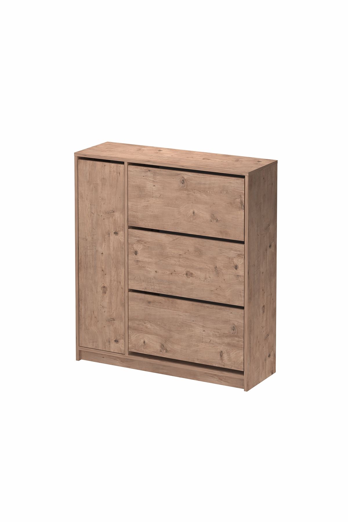 Bofigo Düşer Kapak Ayakkabılık 4 Kapaklı 6 Bölmeli Kayar Raflı Ayakkabılık Gizem Çam