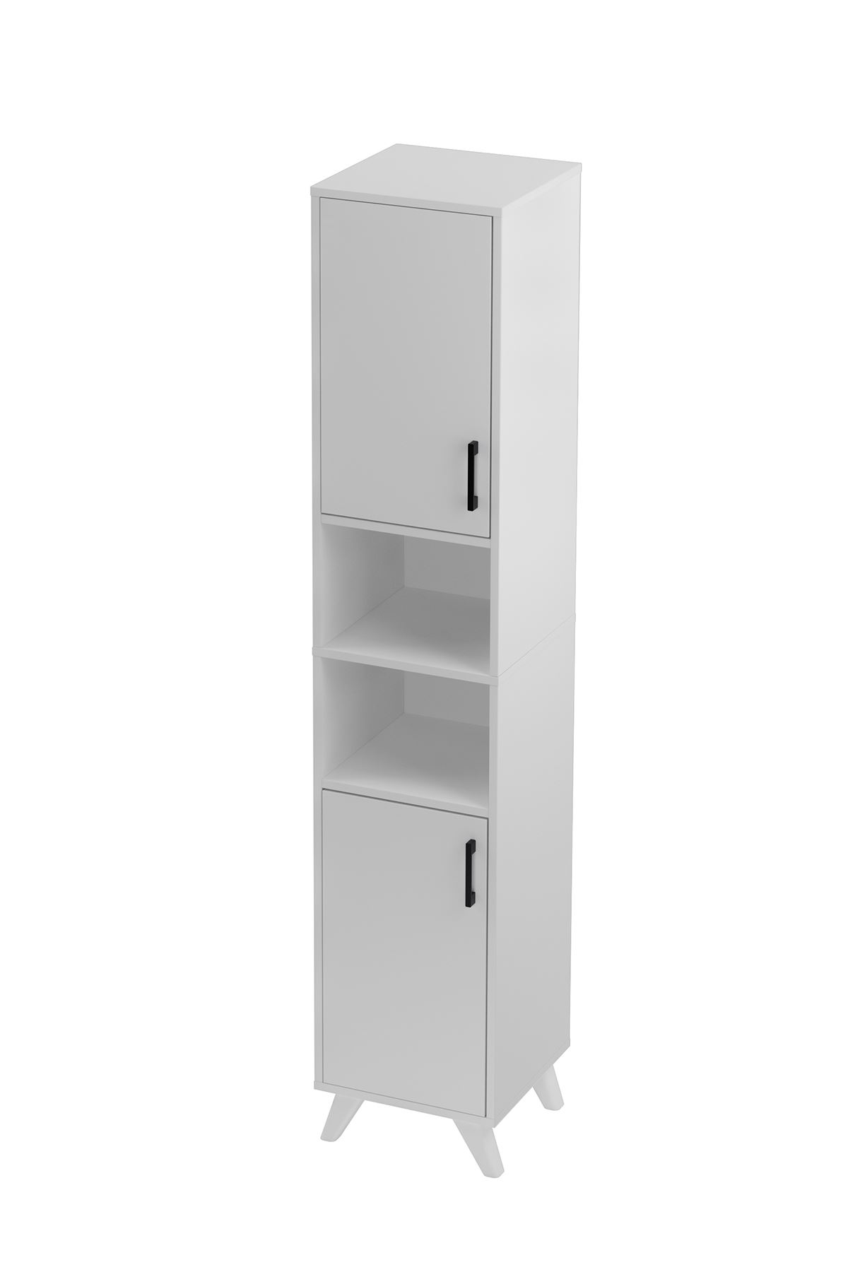 Bofigo 2 Kapaklı 6 Bölmeli Çok Amaçlı Dolap Çok Amaçlı Mutfak Dolabı Banyo Dolabı Nergis Beyaz