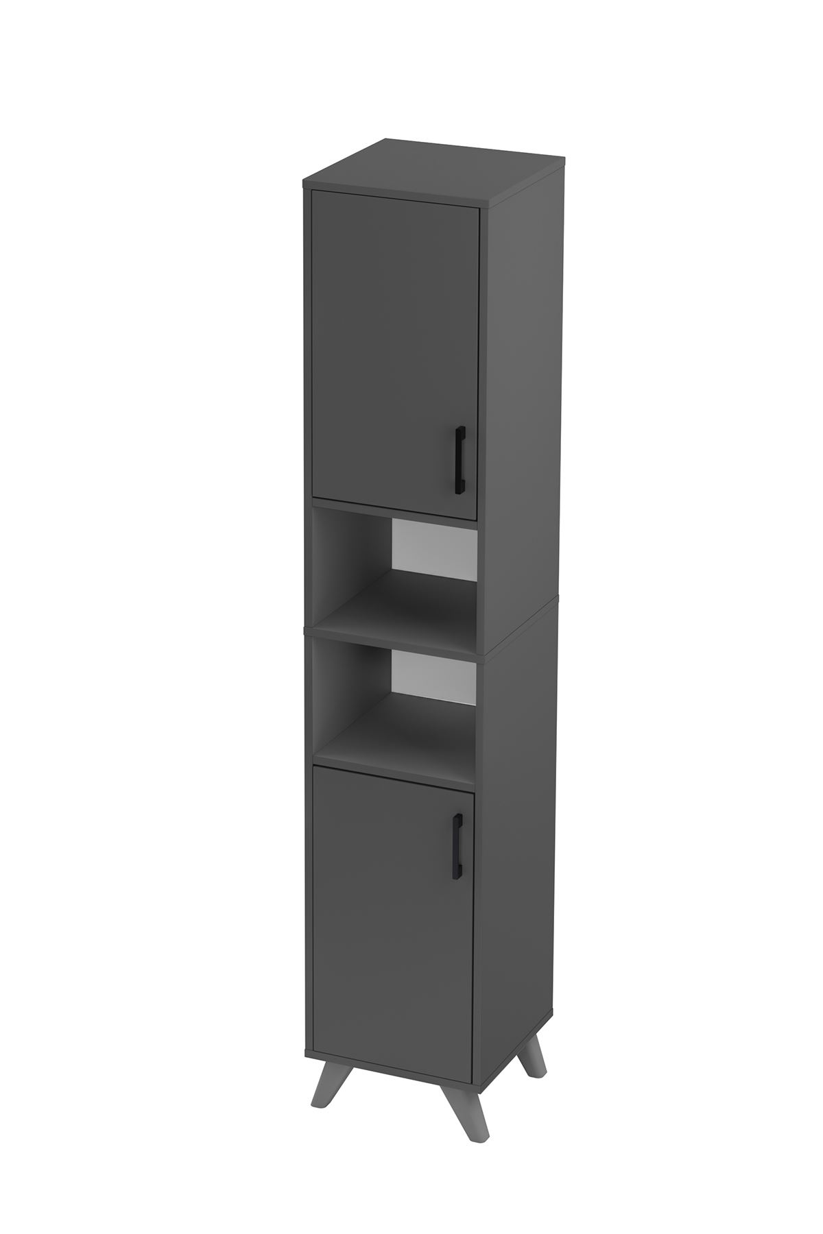 Bofigo 2 Kapaklı 6 Bölmeli Çok Amaçlı Dolap Çok Amaçlı Mutfak Dolabı Banyo Dolabı Nergis Antrasit