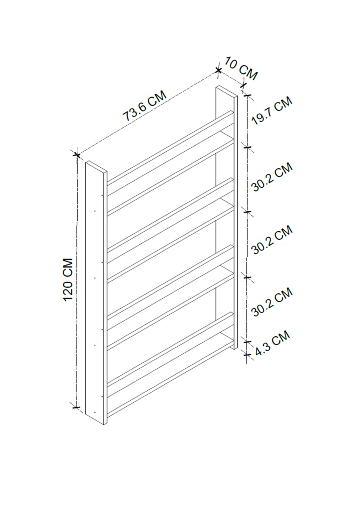  Bofigo 4 Raflı 120 x 74 Cm Montessori Kitaplık Eğitici Çocuk Kitaplığı Safir Meşe