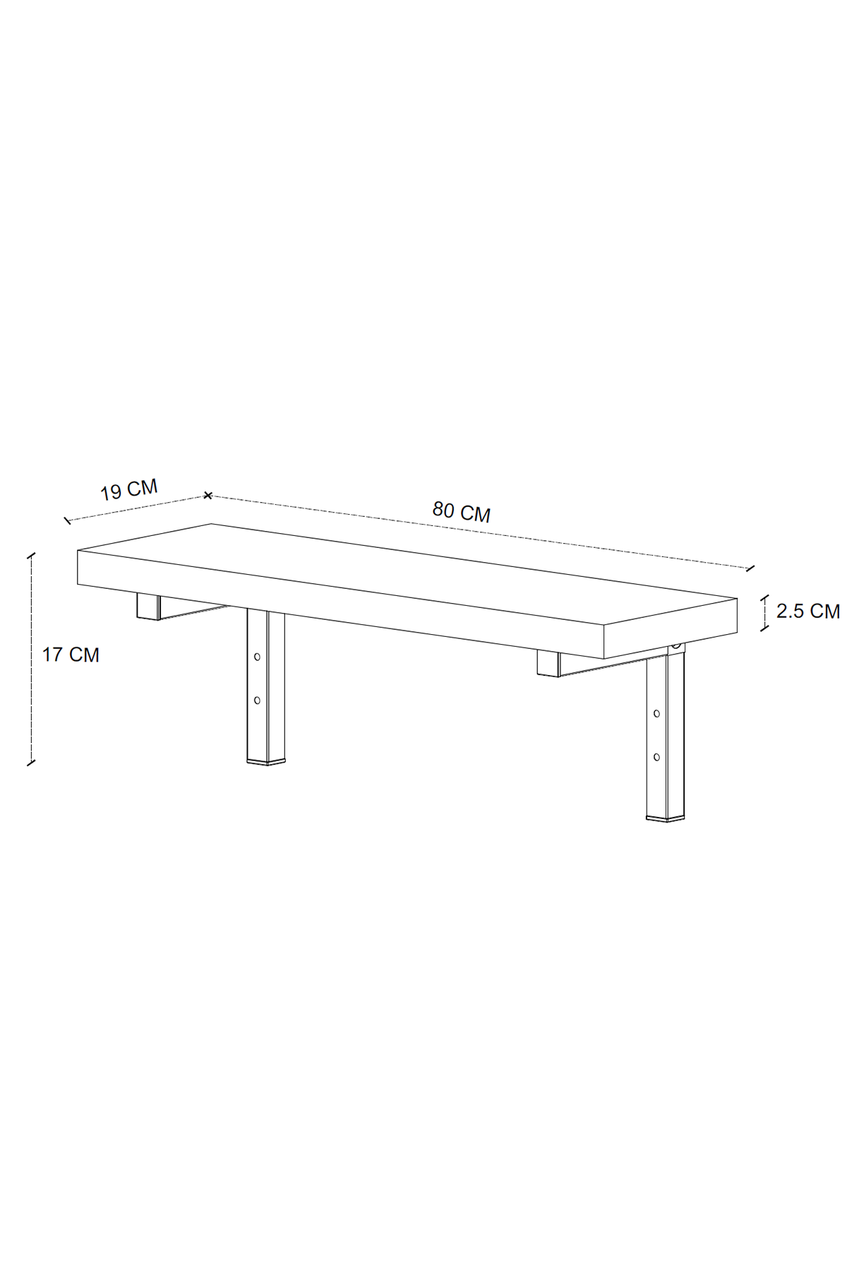 Bofigo Duvar Rafı Uçan Raf Duvar Rafı Tv Rafı Kitaplık Rafı 80 x 19 Cm Çam