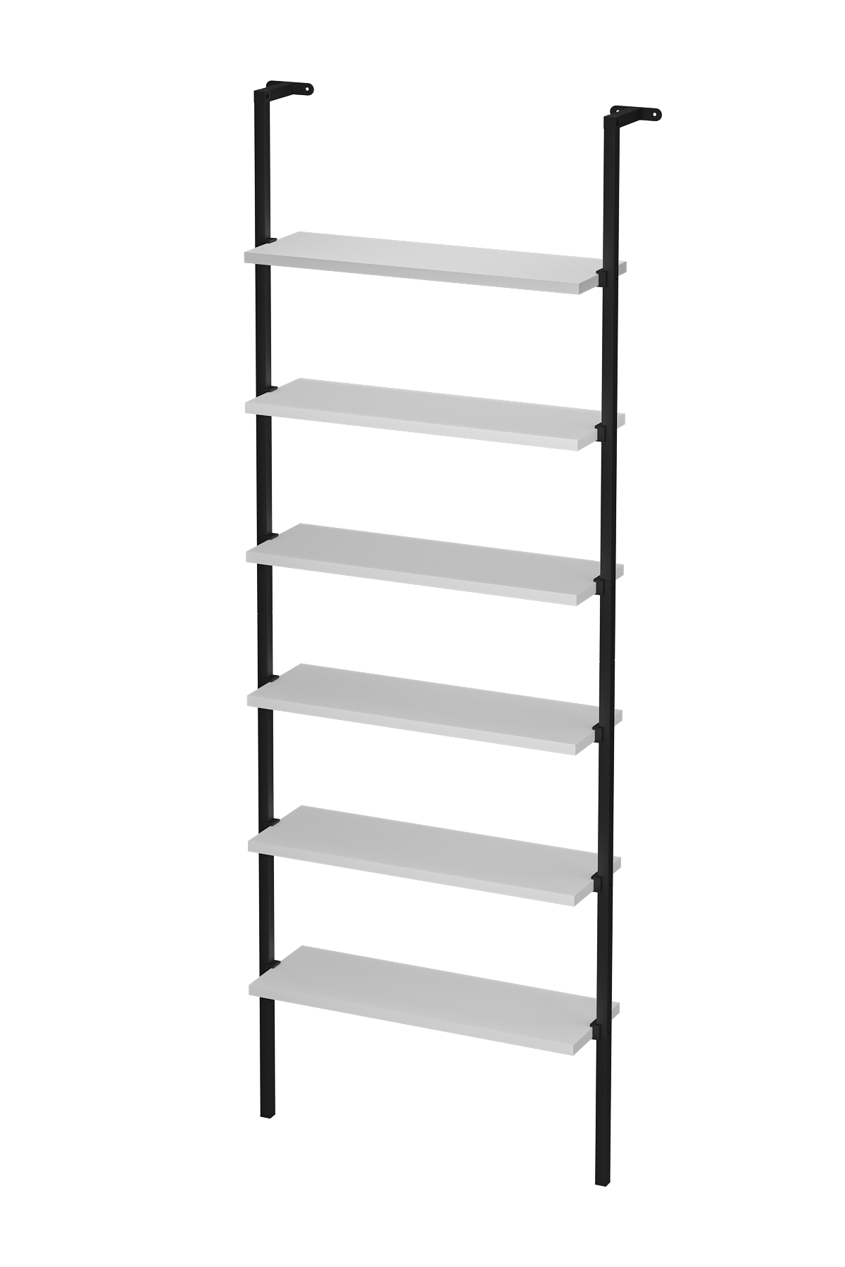 Bofigo 6 Raflı Duvara Monte Kitaplık Dekoratif Kitaplık Rüzgar Beyaz