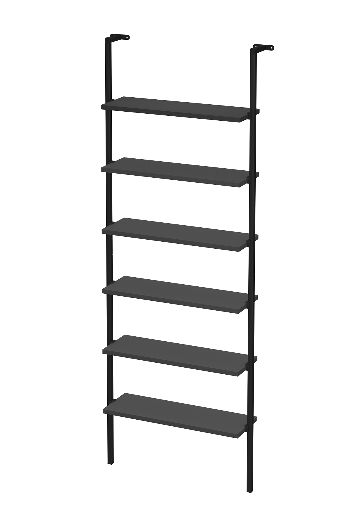 15-66-08 Wall Mounted 6 Shelves Metal Bookshelf ANTHRACITE