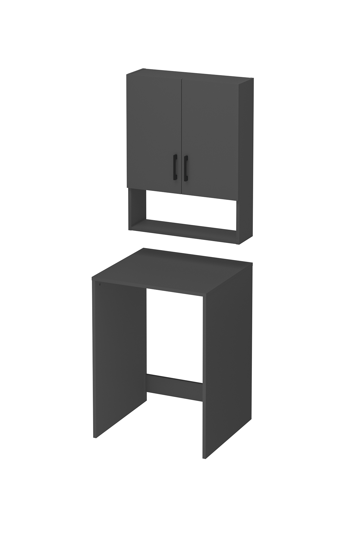 Bofigo Çamaşır Makinası Dolabı Kurutma Makinası Dolabı Banyo Dolabı Deniz Antrasit