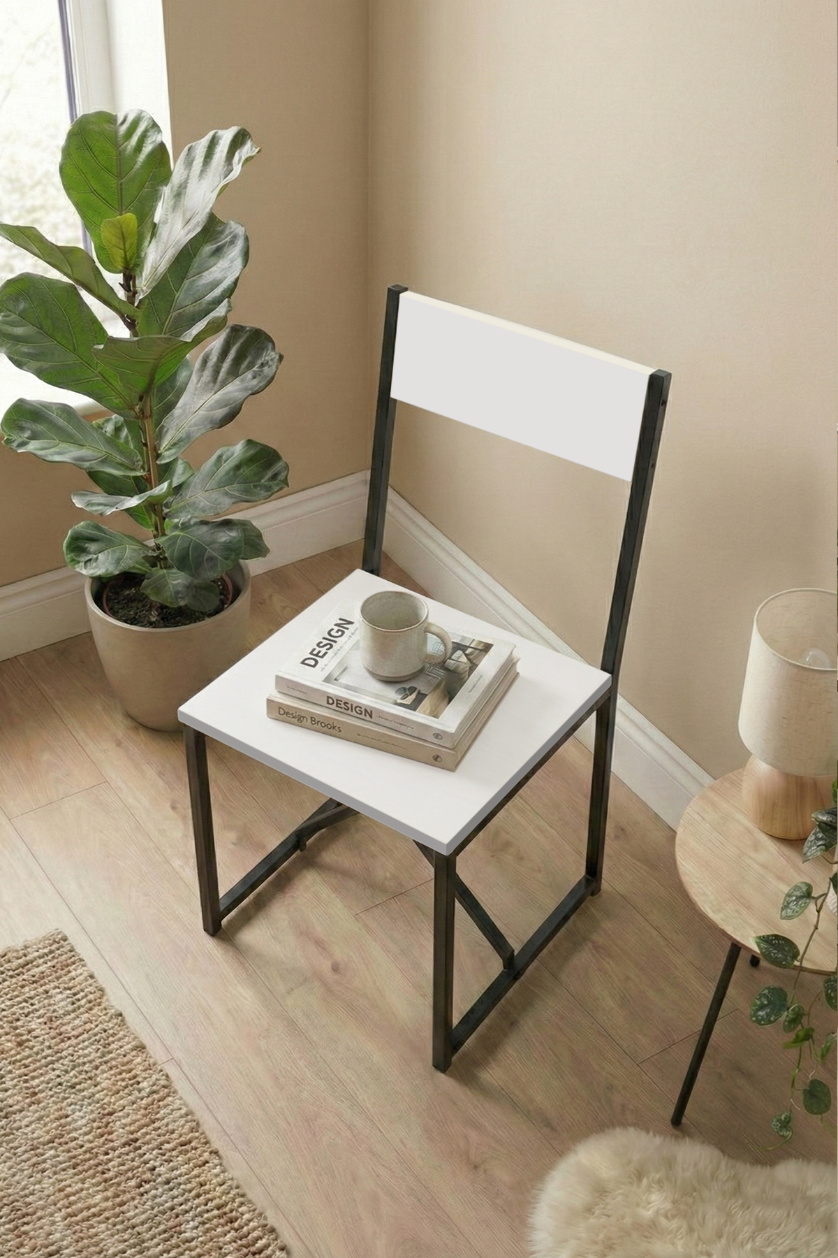 Bofigo Mutfak Seti Sandalyesi Mutfak Masası Sandalyesi Balkon Masası Sandalyesi Beyaz