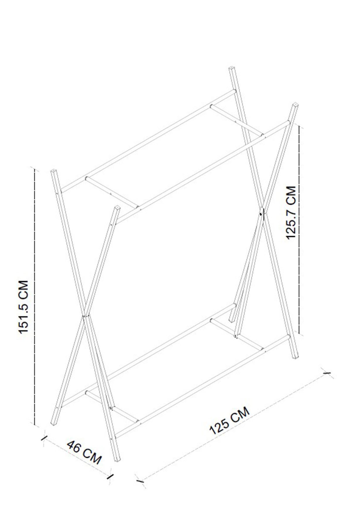 21-16-01 Star Metal Garment Rack WHITE