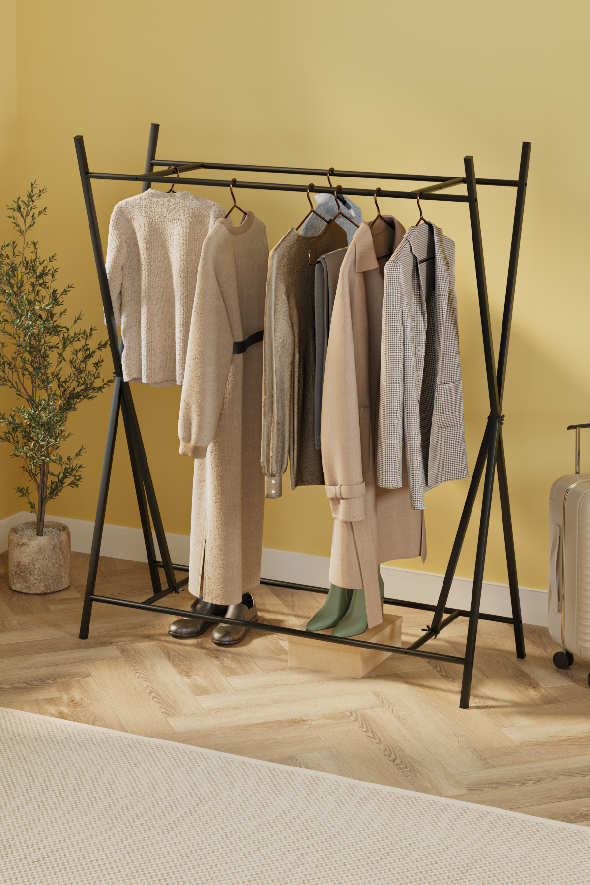 21-16-06 Star Metal Garment Rack BLACK