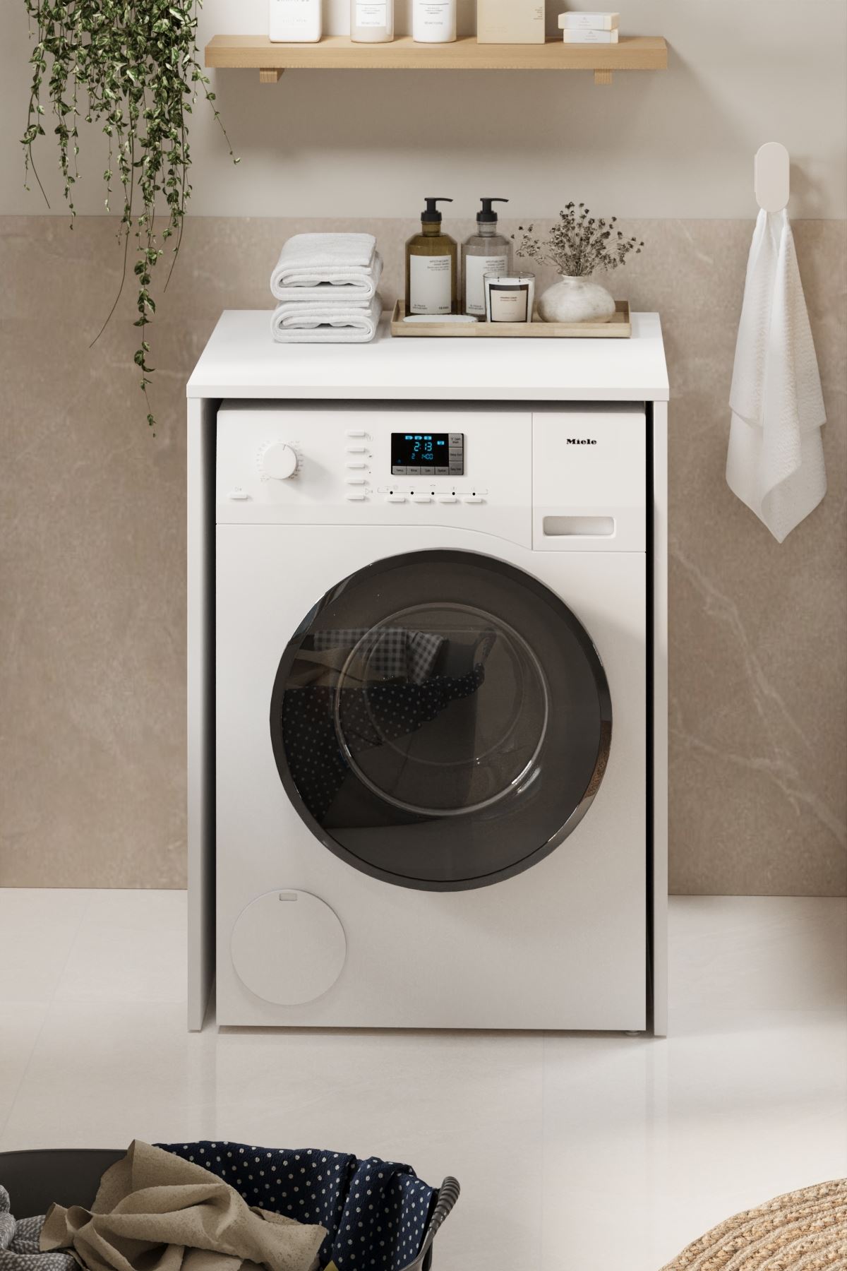 12-65-01 Pınar Washing Machine Cabinet WHITE