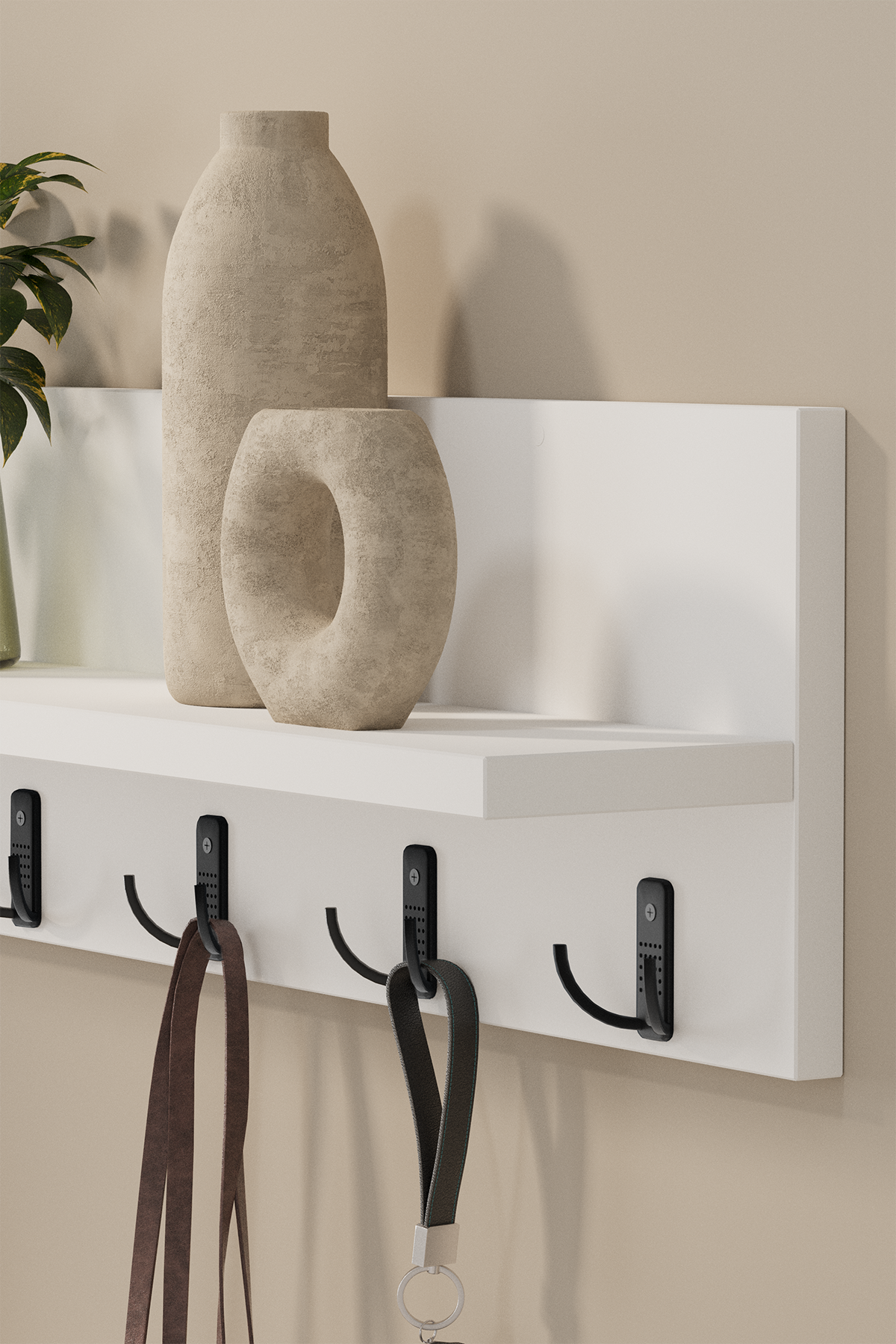 Bofigo Portmanto Duvar Askılığı Elbise Askılığı Yıldız Beyaz 91 Cm