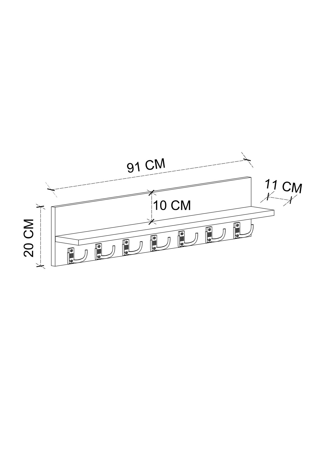 Bofigo Portmanto Duvar Askılığı Elbise Askılığı Yıldız Çam 91 Cm 