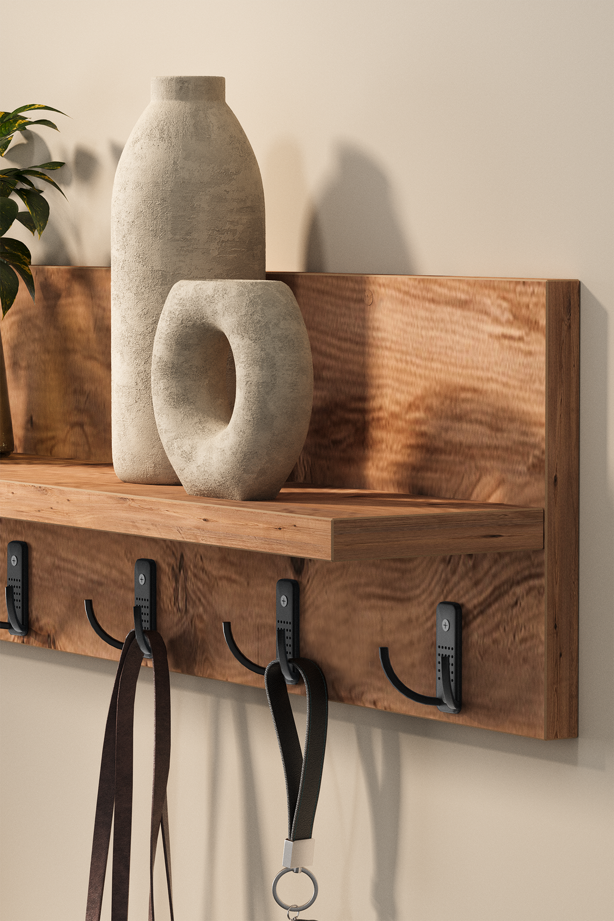 Bofigo Portmanto Duvar Askılığı Elbise Askılığı Yıldız Çam 91 Cm 