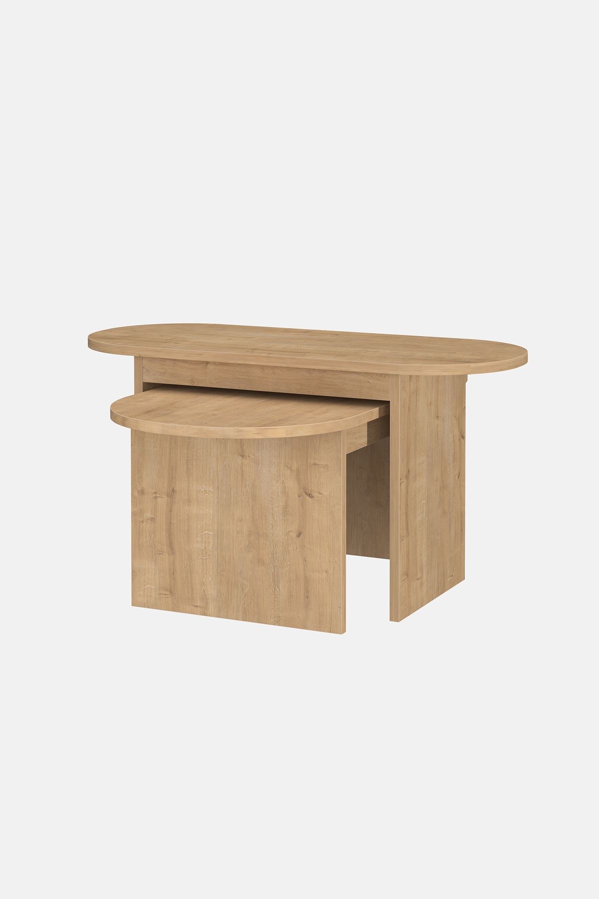 Bofigo 2li Orta Sehpa Dekoratif Sehpa Yan Sehpa Açelya Safir Meşe