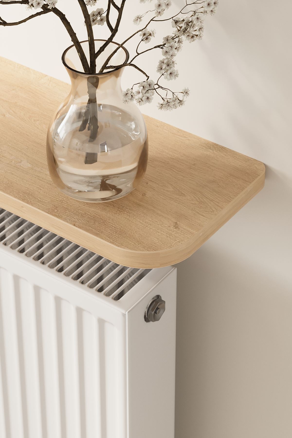 Bofigo Petek Üstü Raf Kalorifer Peteği Rafı Duvar Rafı Uçan Raf Dresuar 91 Cm Tokyo Safir Meşe