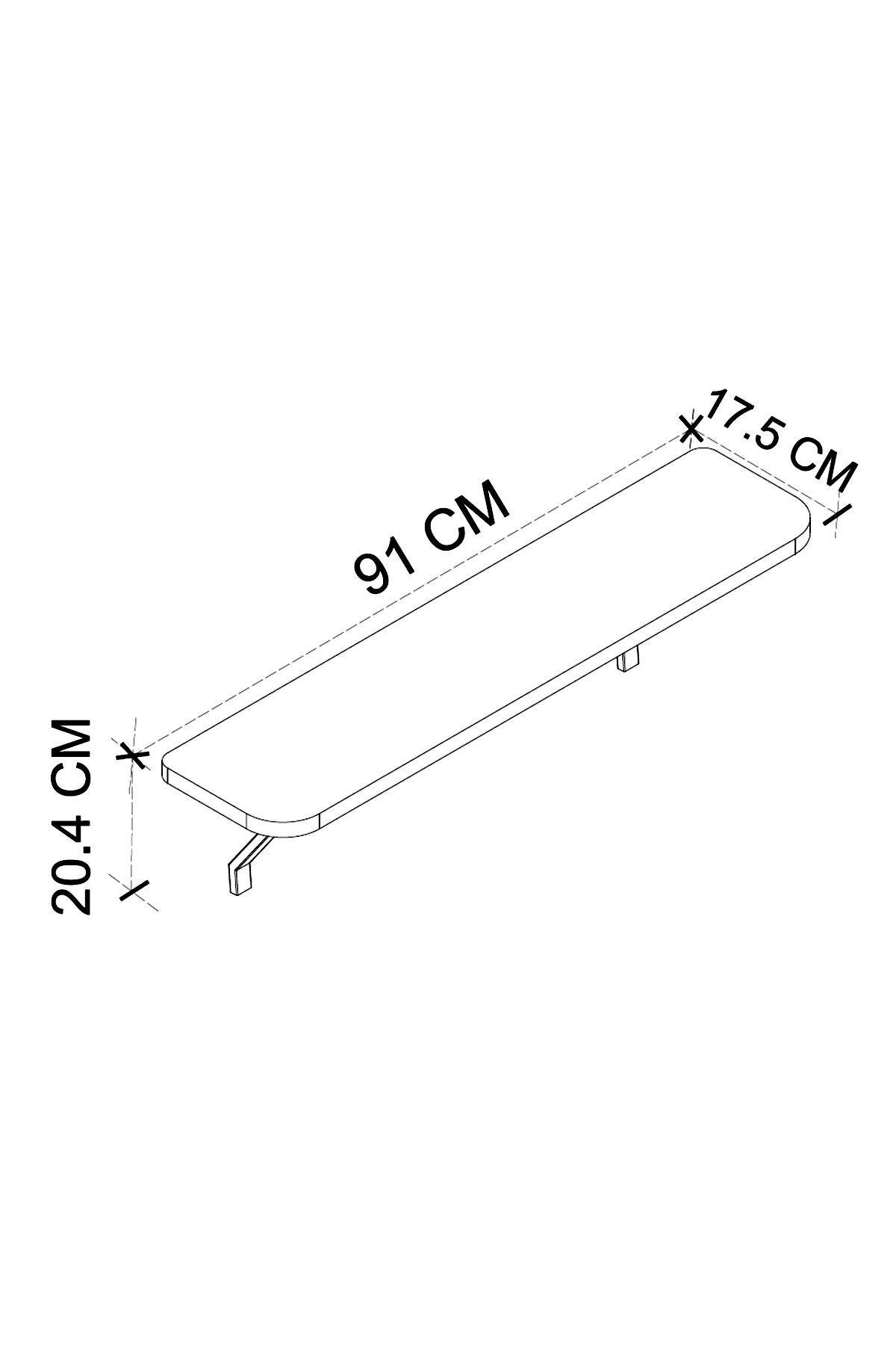 Bofigo Petek Üstü Raf Kalorifer Peteği Rafı Duvar Rafı Uçan Raf Dresuar 91 Cm Tokyo Safir Meşe