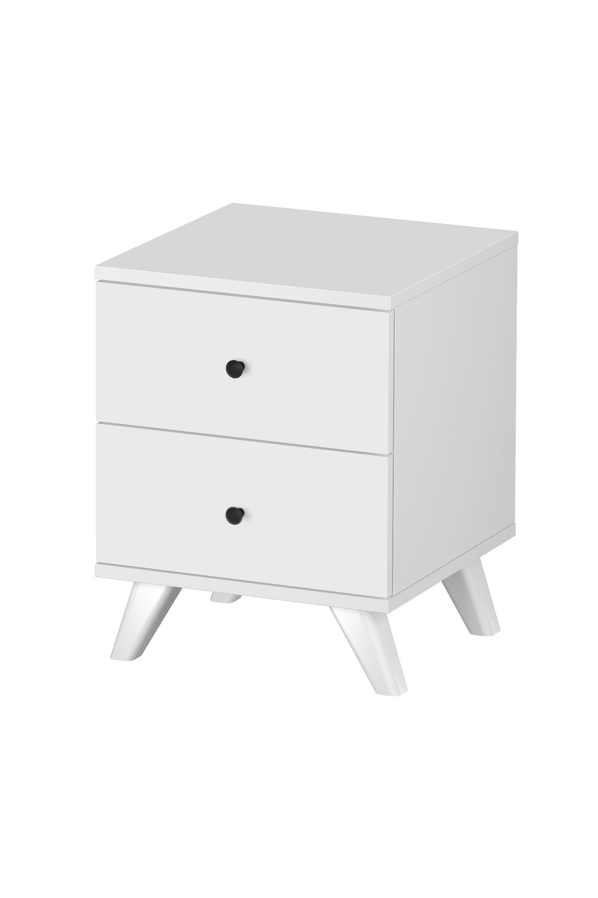 Bofigo 2 Çekmeceli Komodin Yatak Odası Baş Ucu Komodin Yan Sehpa Tinos Beyaz