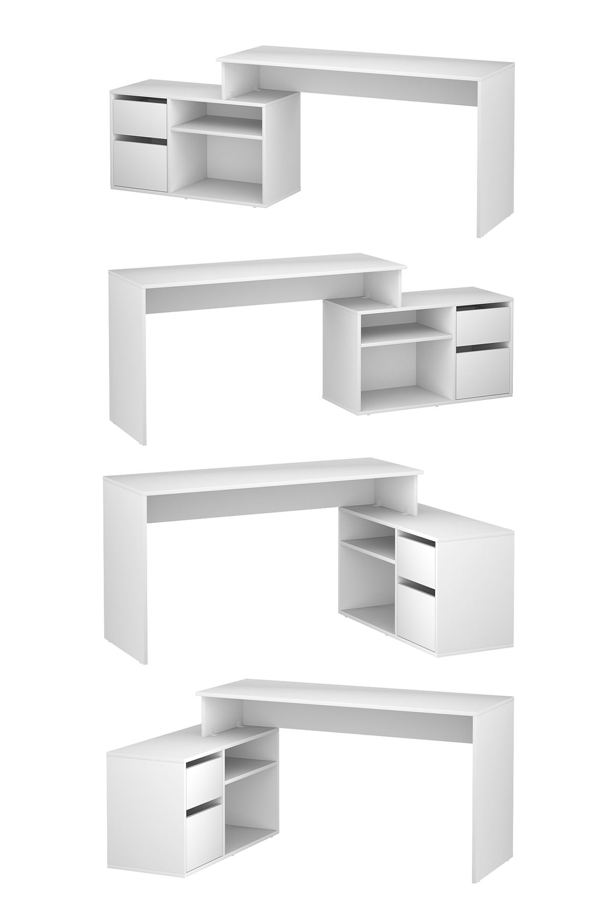 Bofigo Çalışma Masası Fonksiyonel Çalışma Masası Ofis Masası Beyaz