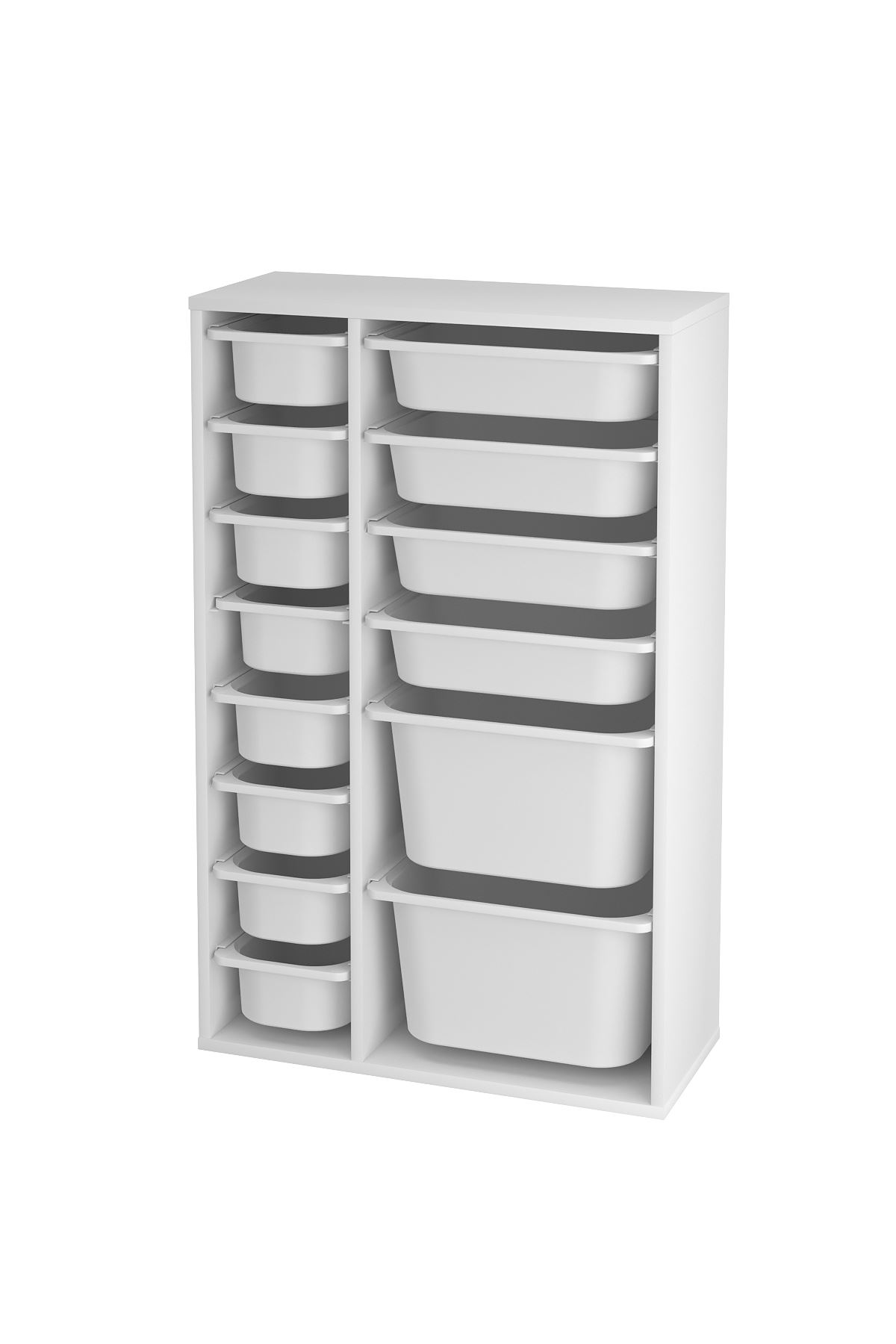 Bofigo 14 Sepetli Dolap Çok Amaçlı Dolap Oyuncak Dolabı Rüya Beyaz